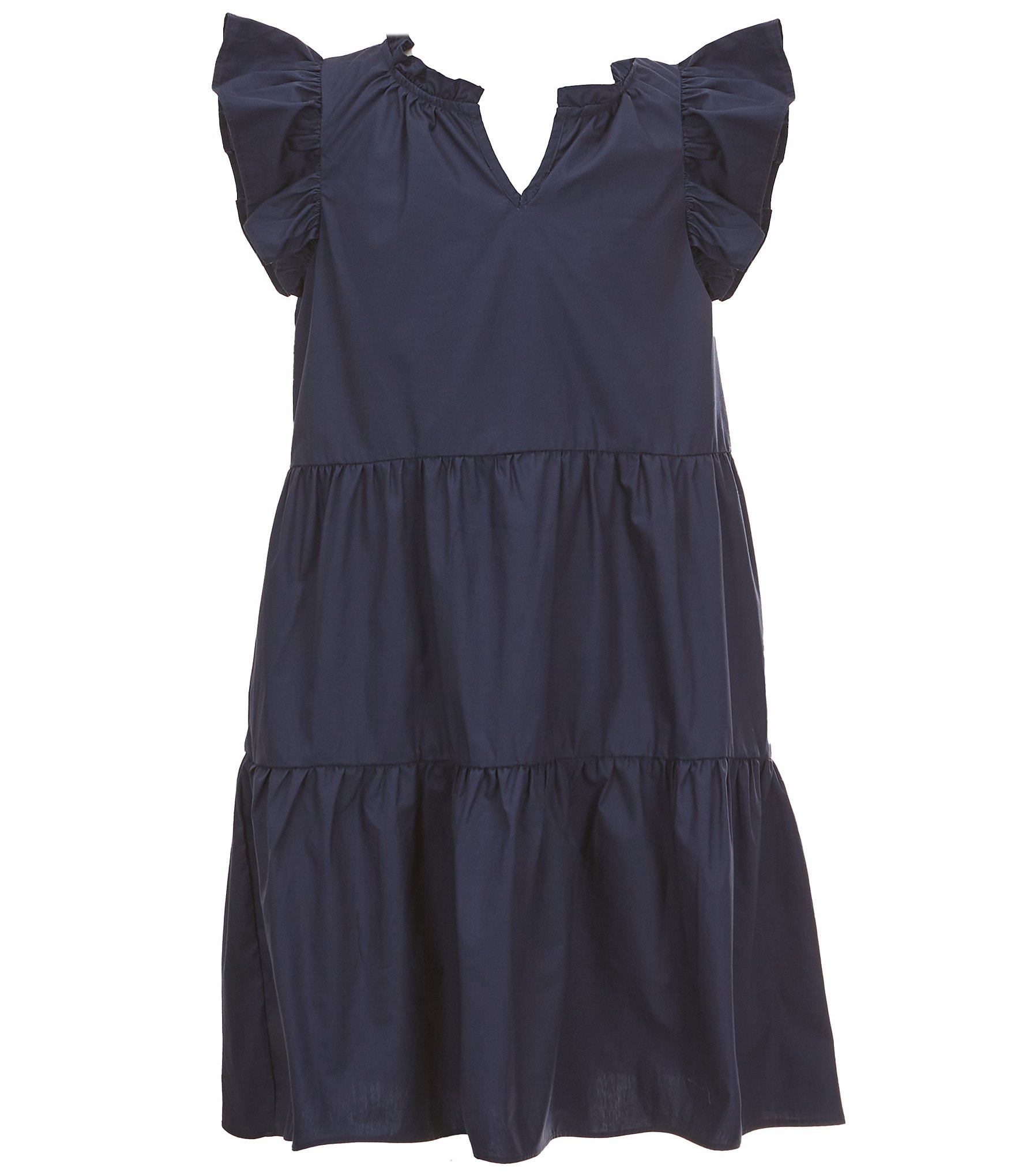 A Loves A Big Girls 7-16 Ruffle Cap Sleeve A-Line Tiered Dress