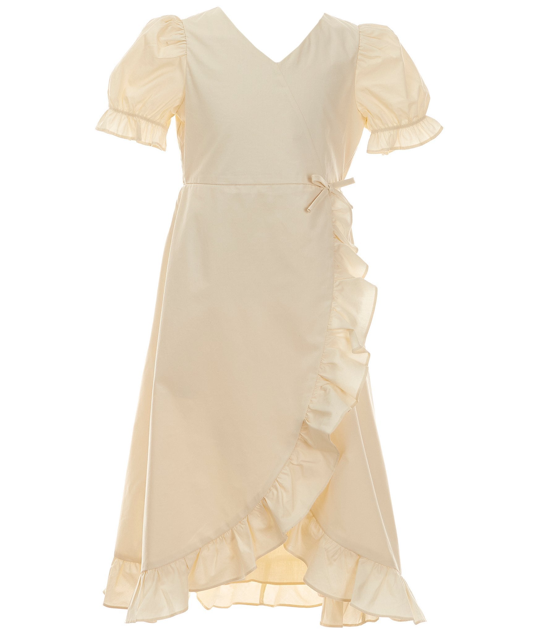 A Loves A Big Girls 7-16 Short-Sleeve Wrap Ruffle Maxi Dress