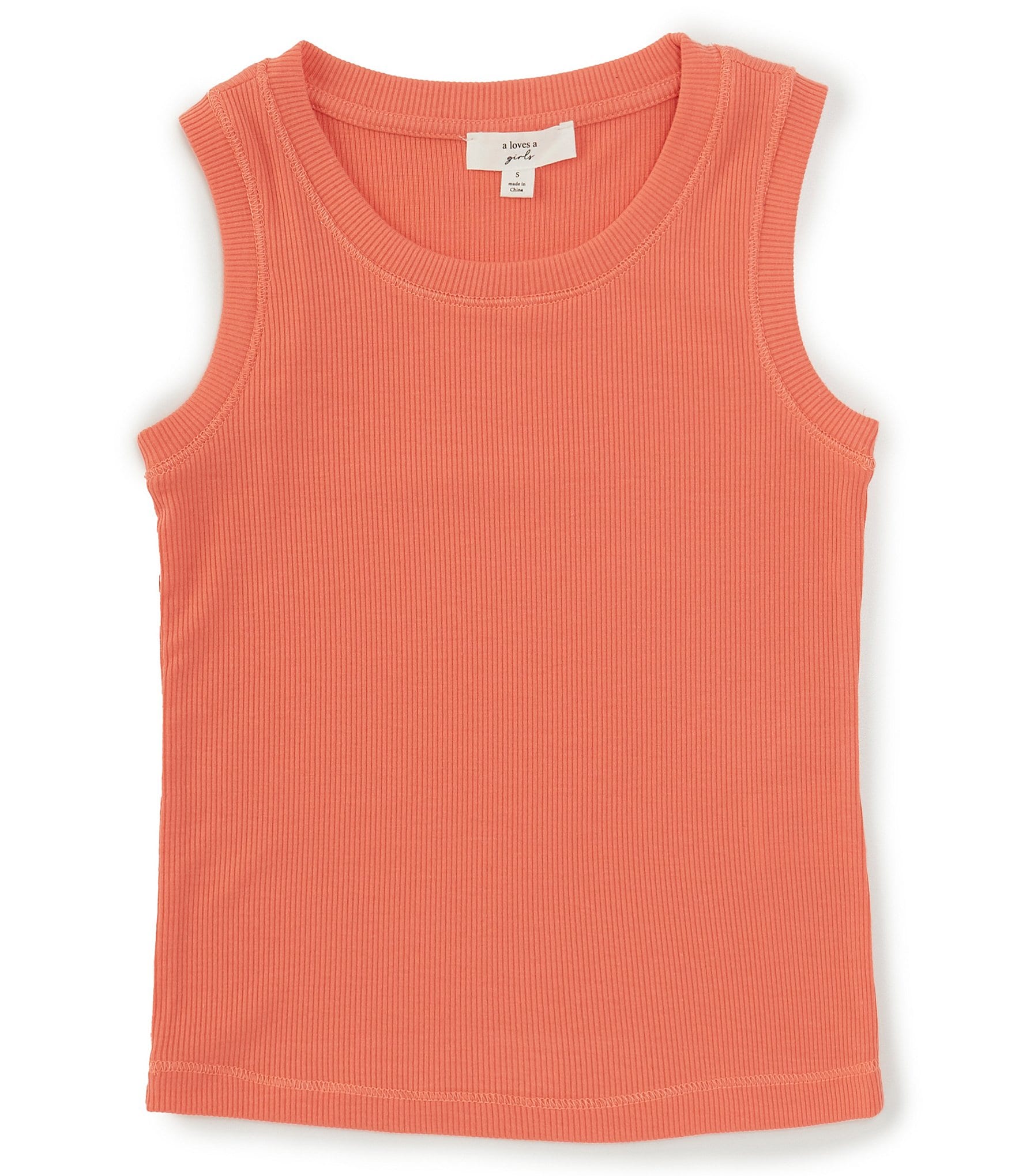 A Loves A Big Girls 7-16 Sleeveless Ribbed Tank Top