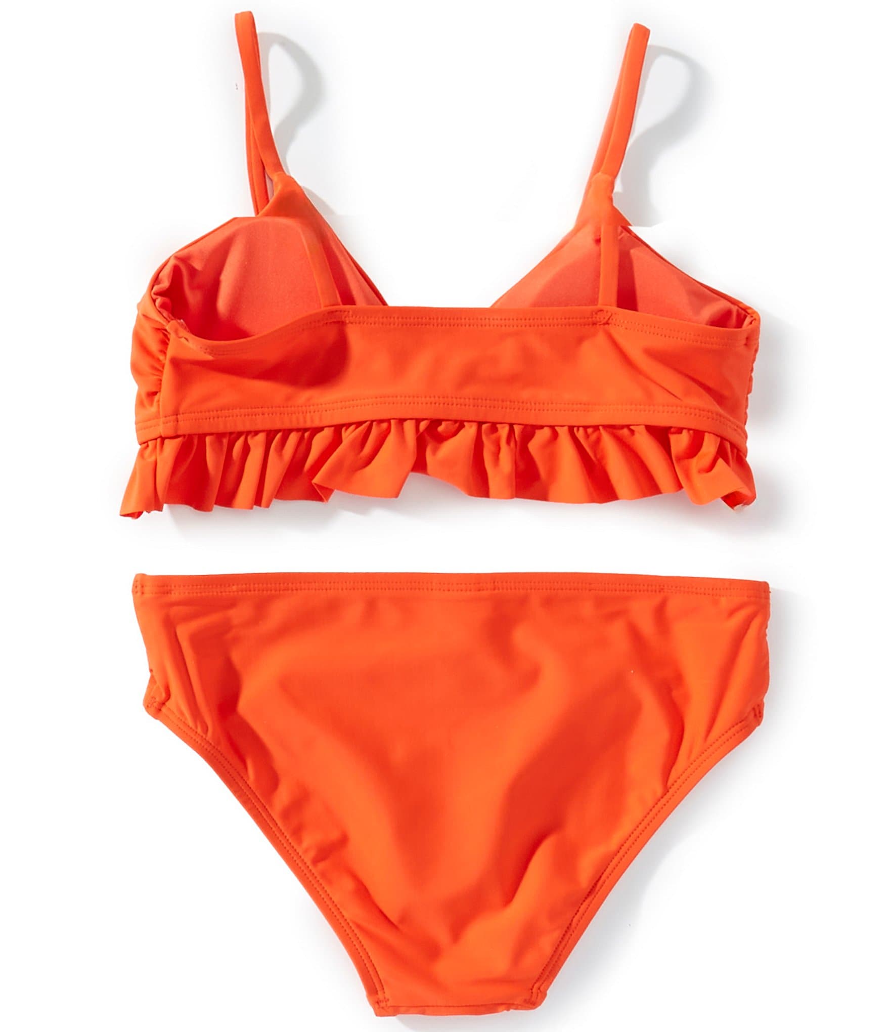 A Loves A Big Girls 7-16 Solid Flounce Bralette 2-Piece Swimsuit