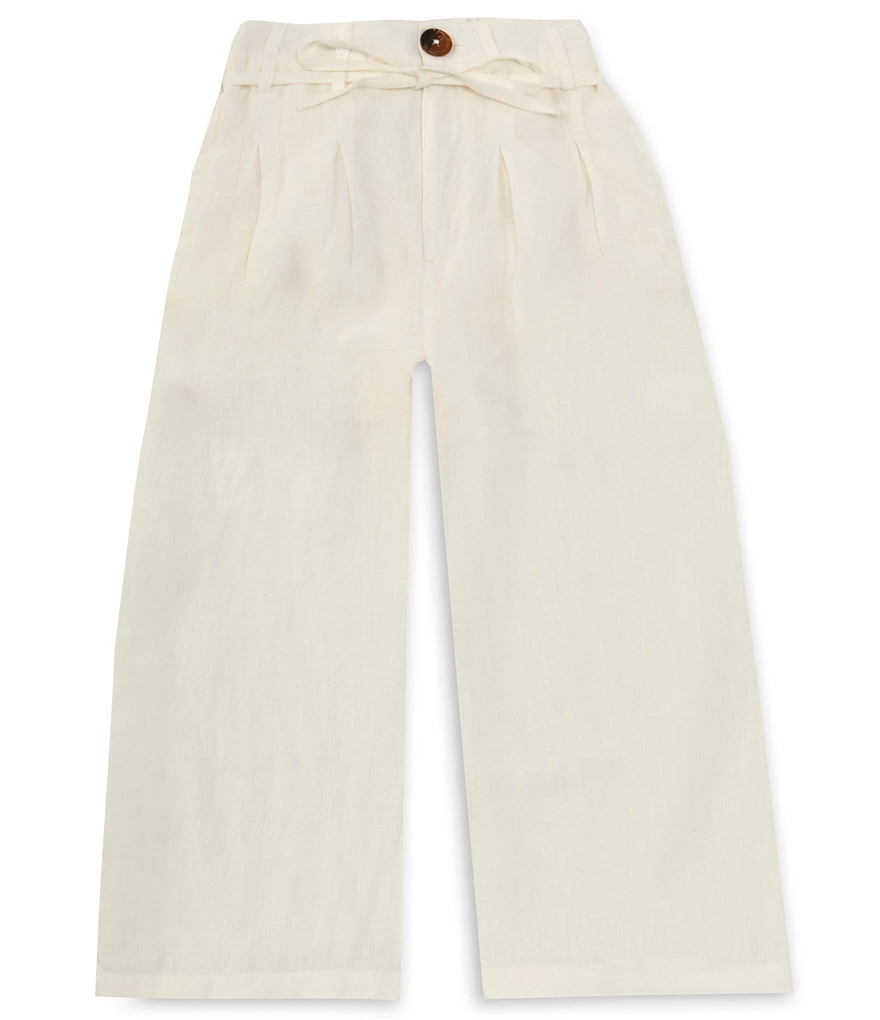 A Loves A Big Girls 7-16 Tie Waist Wide Leg Linen Pants