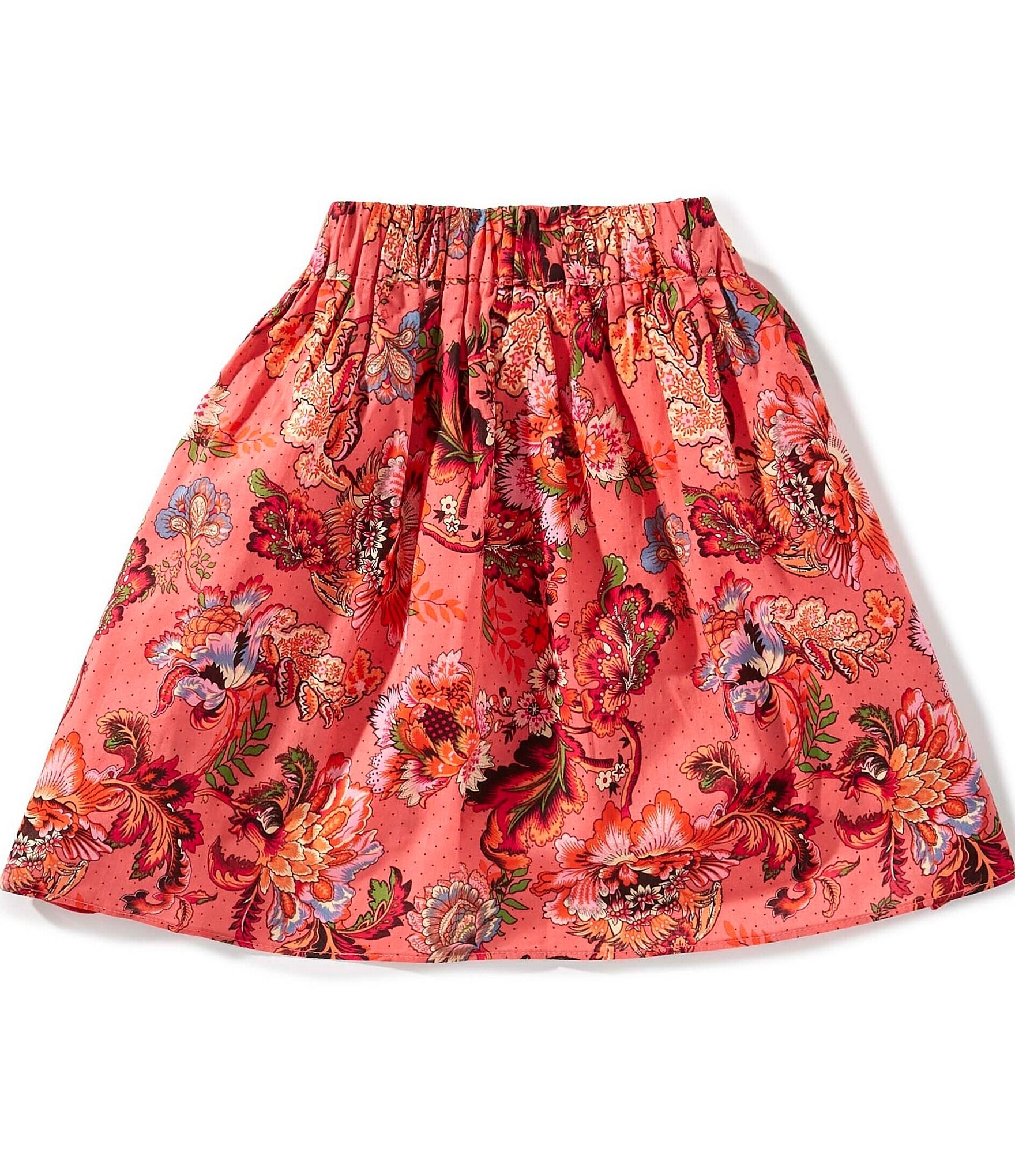 A Loves A Big Girls Floral Dot Printed Mini Skirt