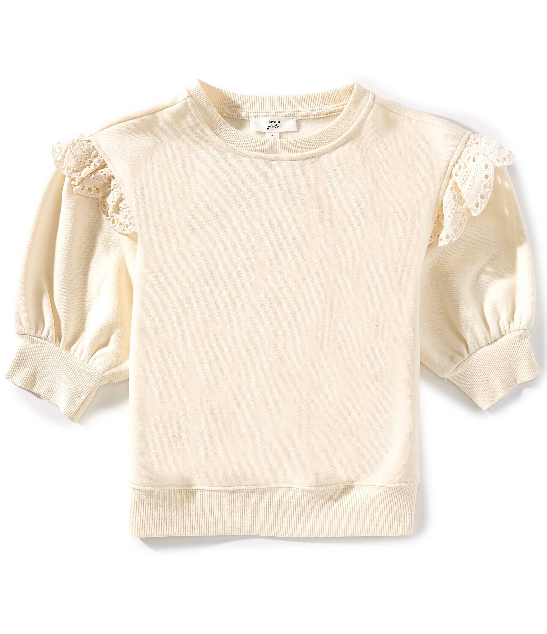 A Loves A Big Girls Ruffle Short Sleeve Sweater