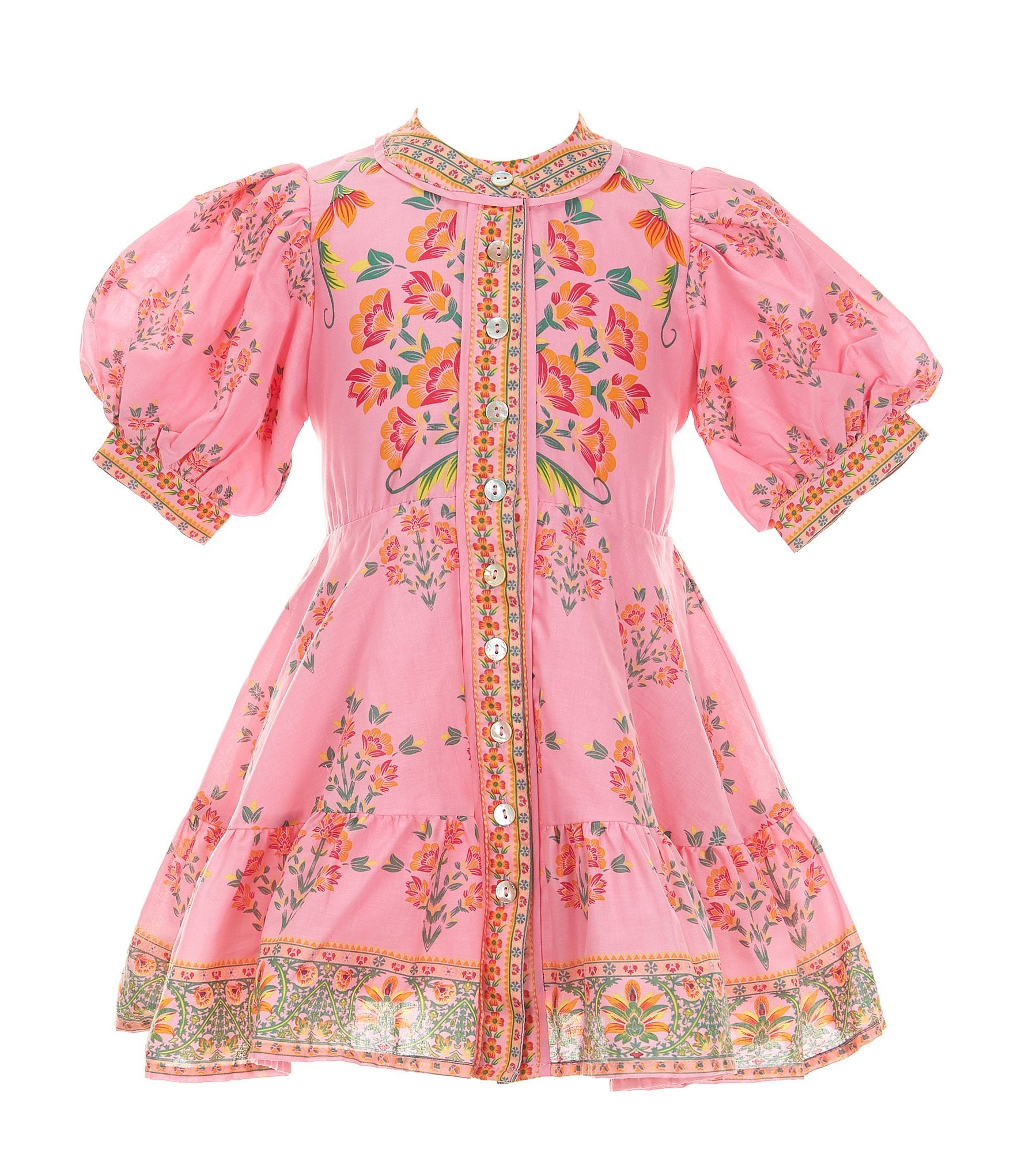 A Loves A Little Girls 2T-6X Bubble Sleeve Floral Dress