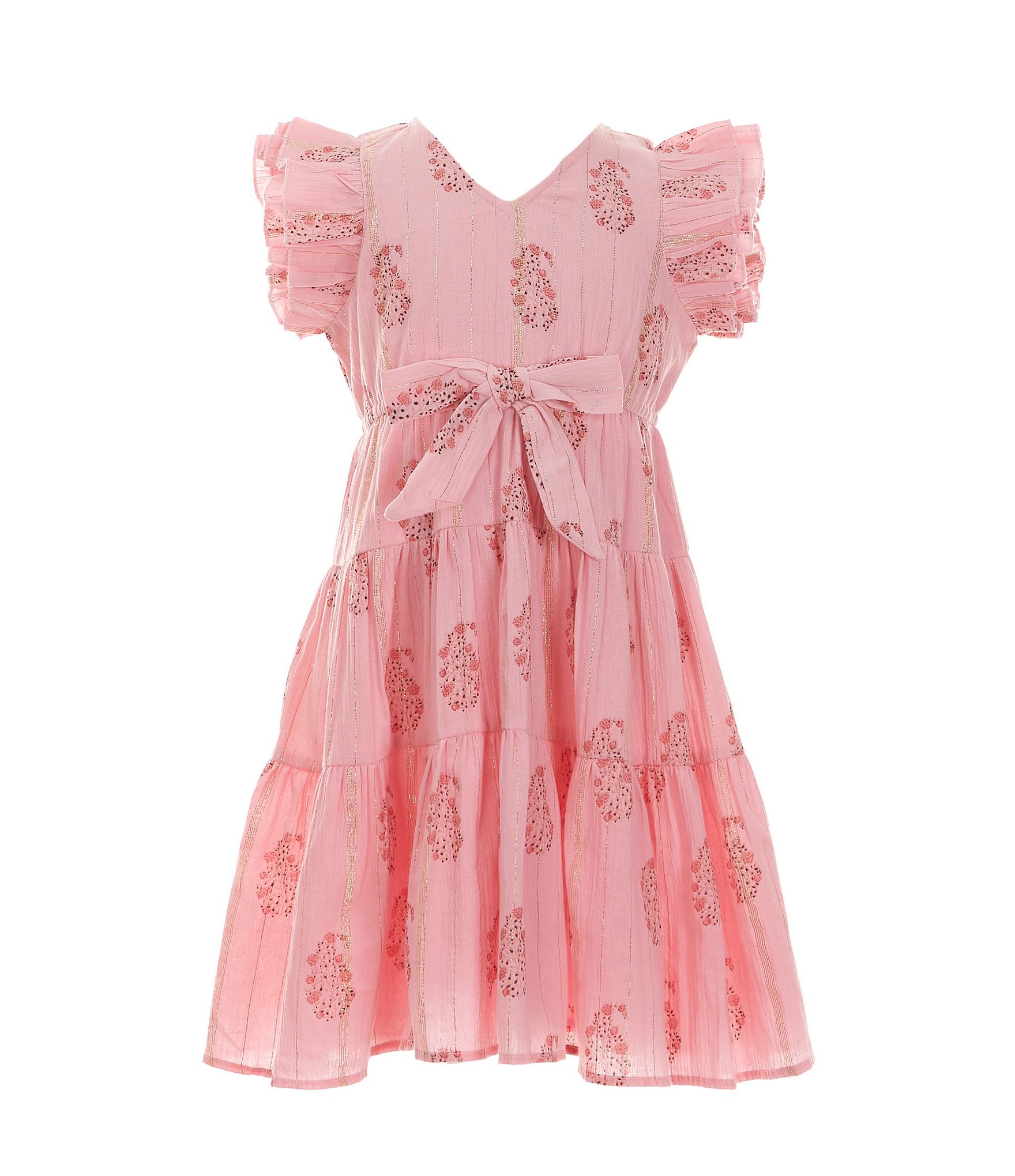 A Loves A Little Girls 2T-6X Family Matching Flutter Sleeve Maxi Dress