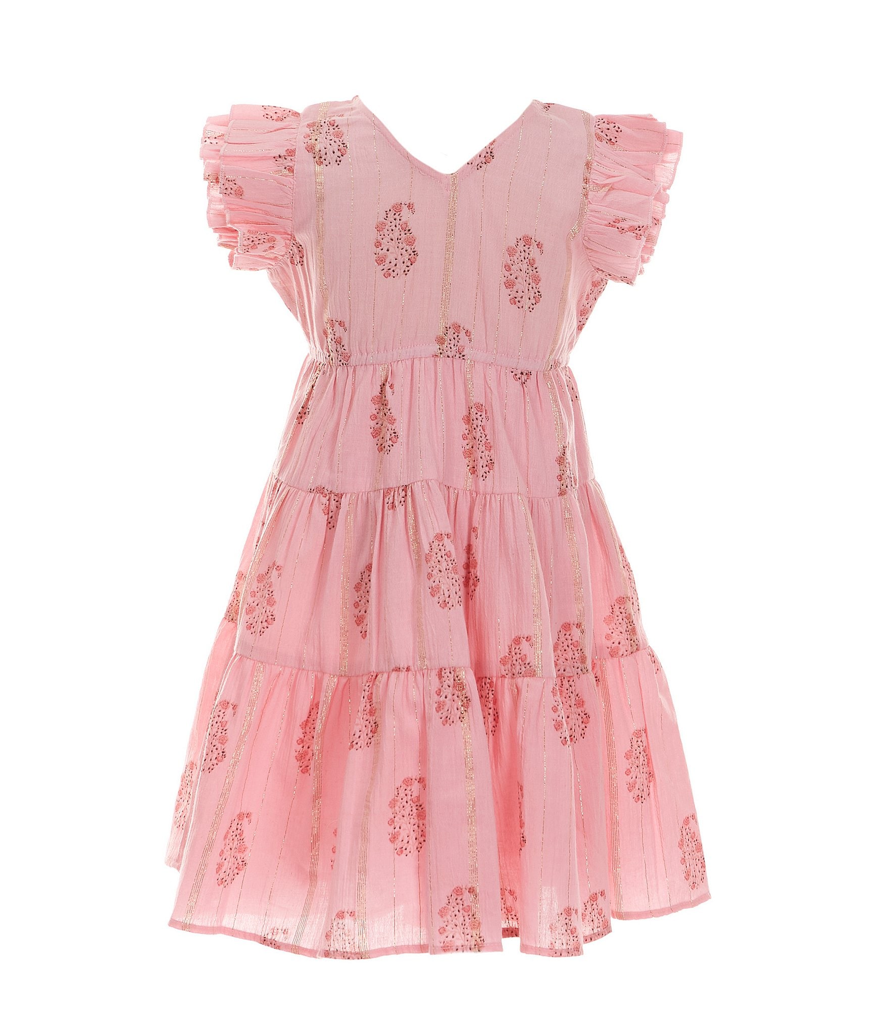 A Loves A Little Girls 2T-6X Family Matching Flutter Sleeve Maxi Dress