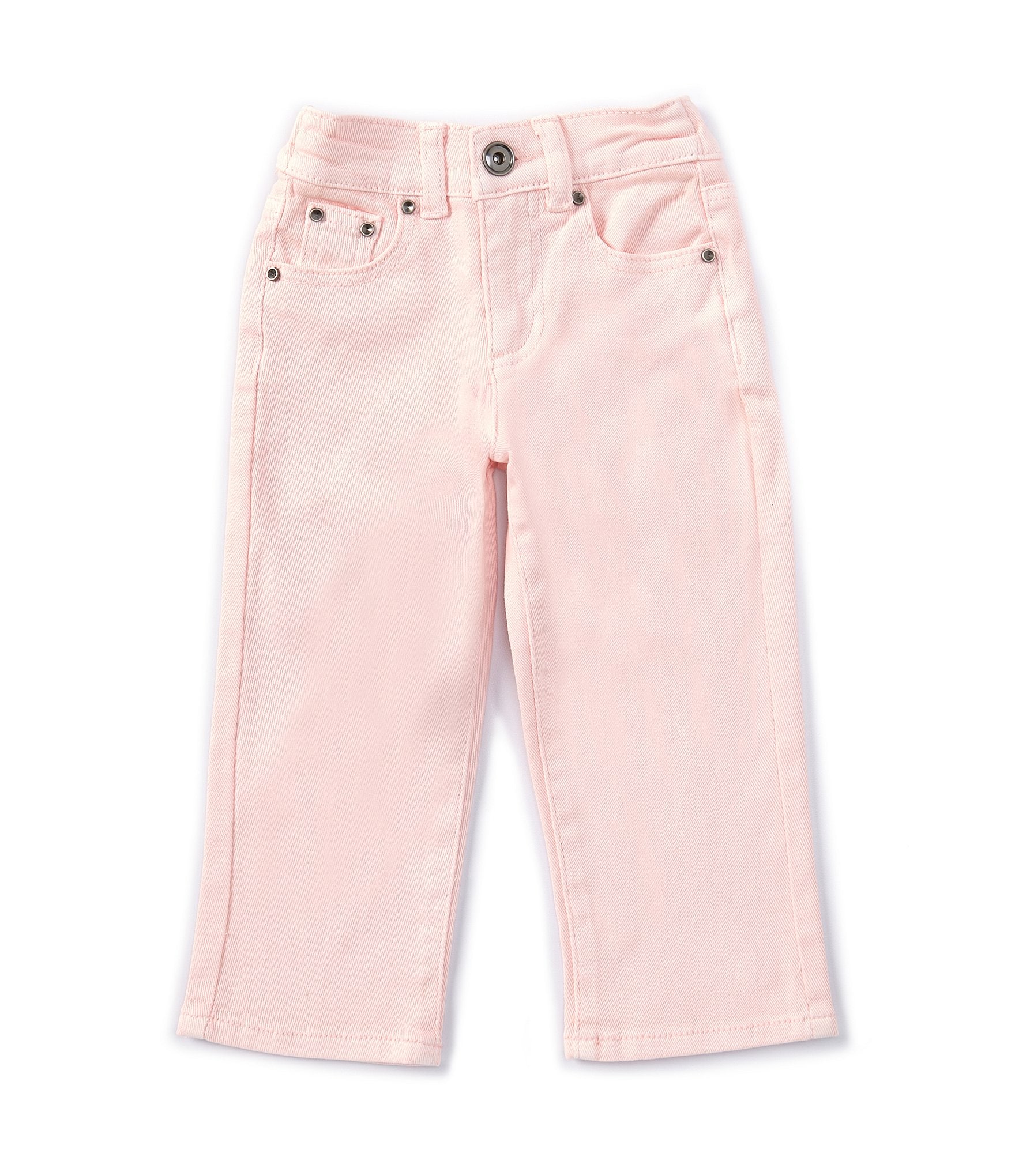 A Loves A Little Girls 2T-6X High Waist Distressed Wide Leg Denim Pants