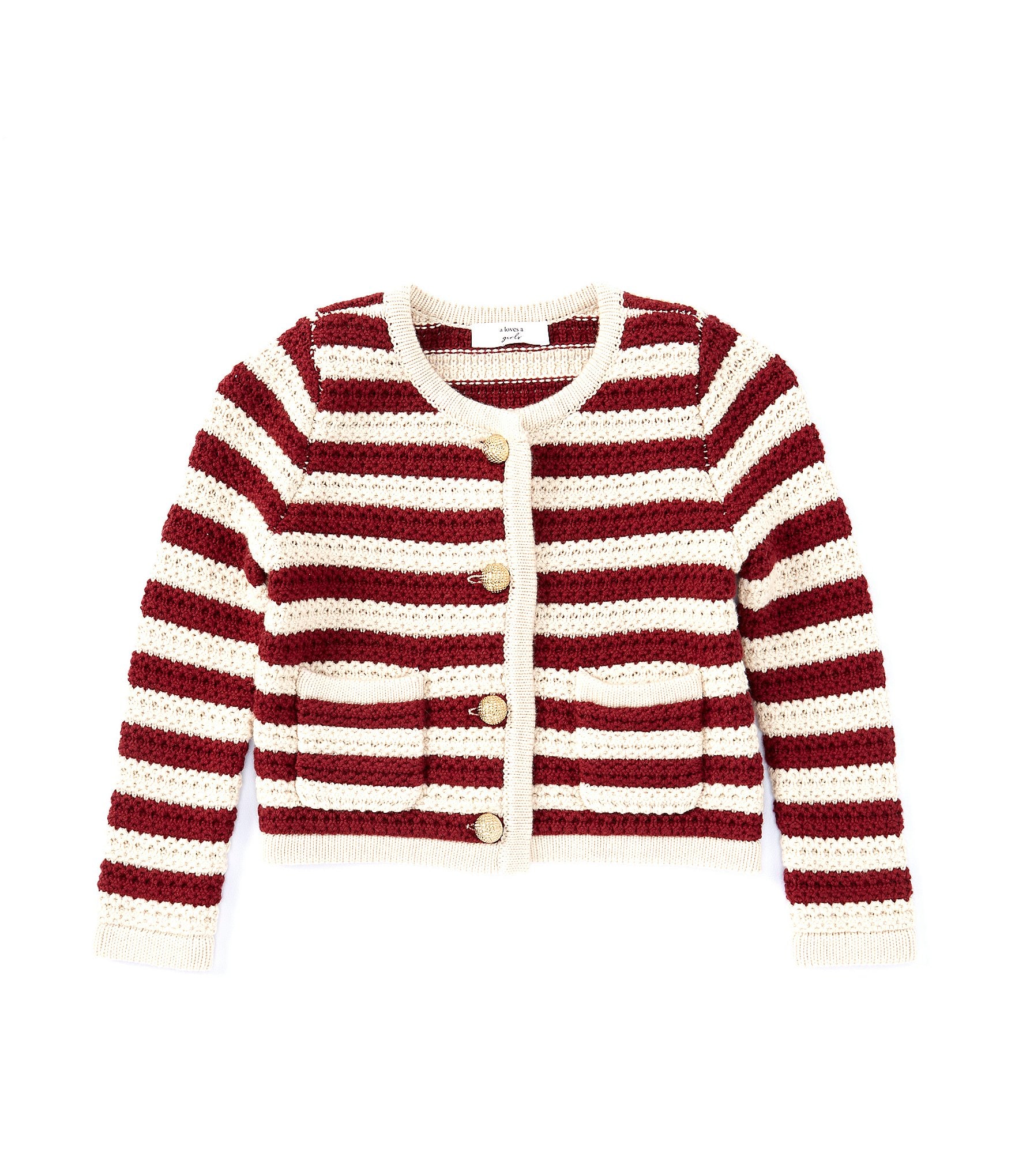 A Loves A Little Girls 2T-6X Long Sleeve Button Front Cardigan