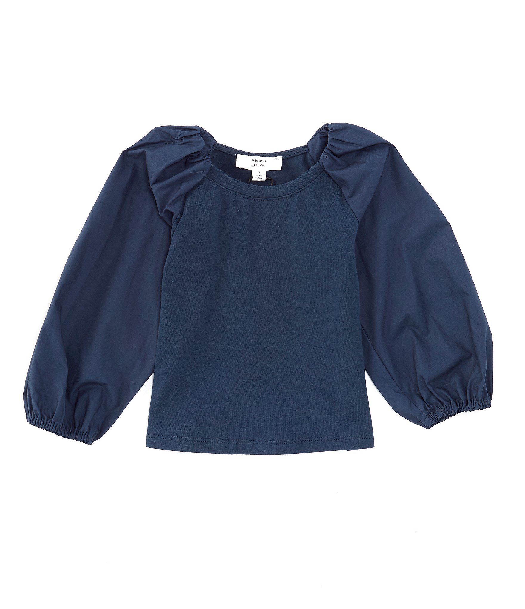 A Loves A Little Girls 2T-6X Long Sleeve Poplin Top