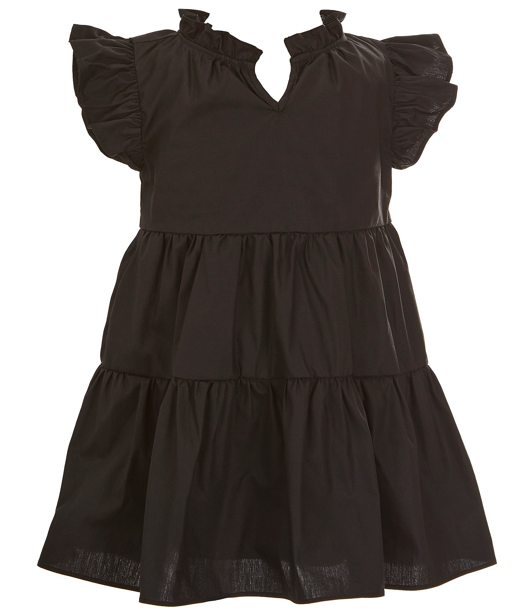 A Loves A Little Girls 2T-6X Ruffle Short Sleeve A-Line Tiered Dress