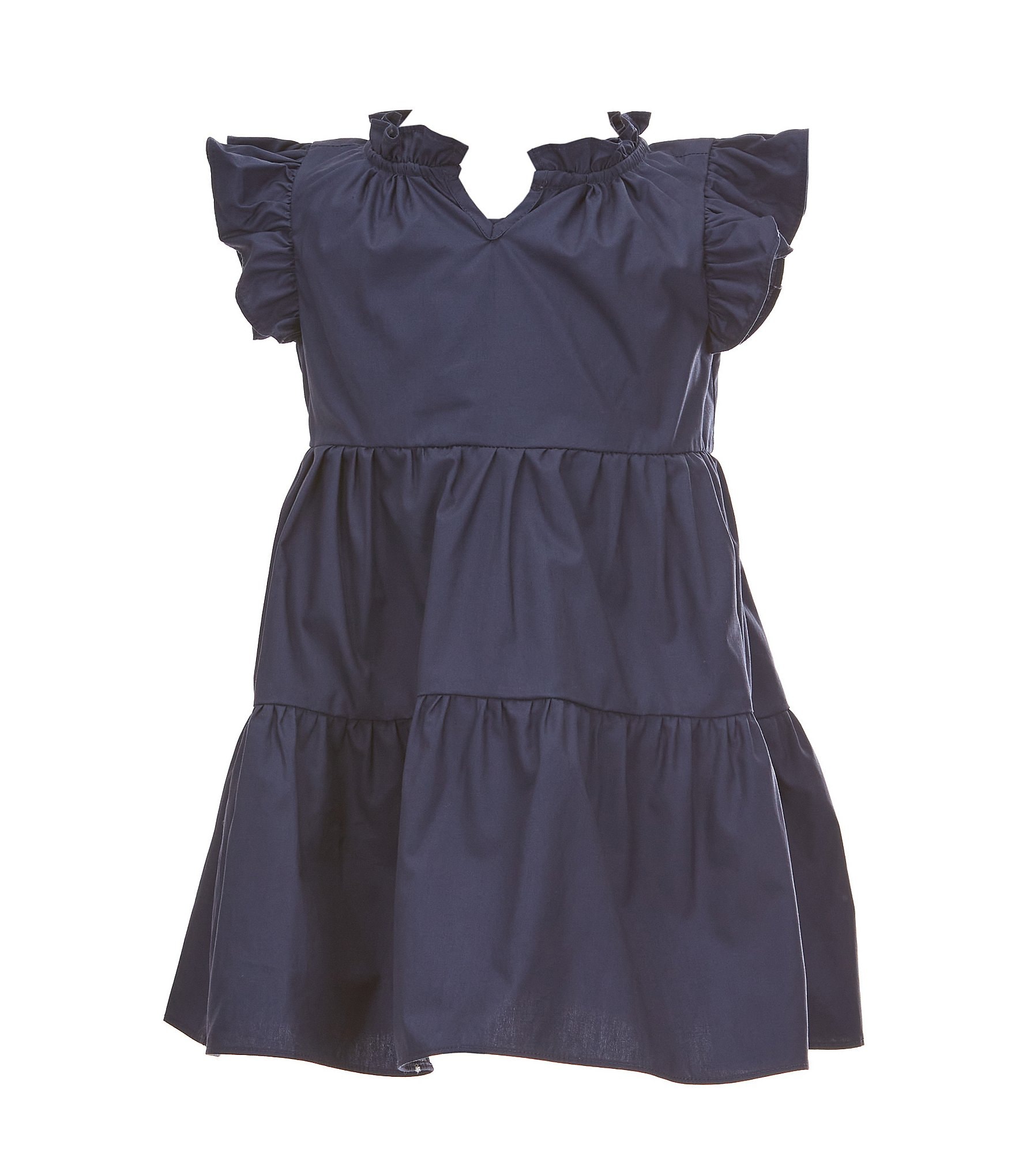 A Loves A Little Girls 2T-6X Ruffle Short Sleeve A-Line Tiered Dress