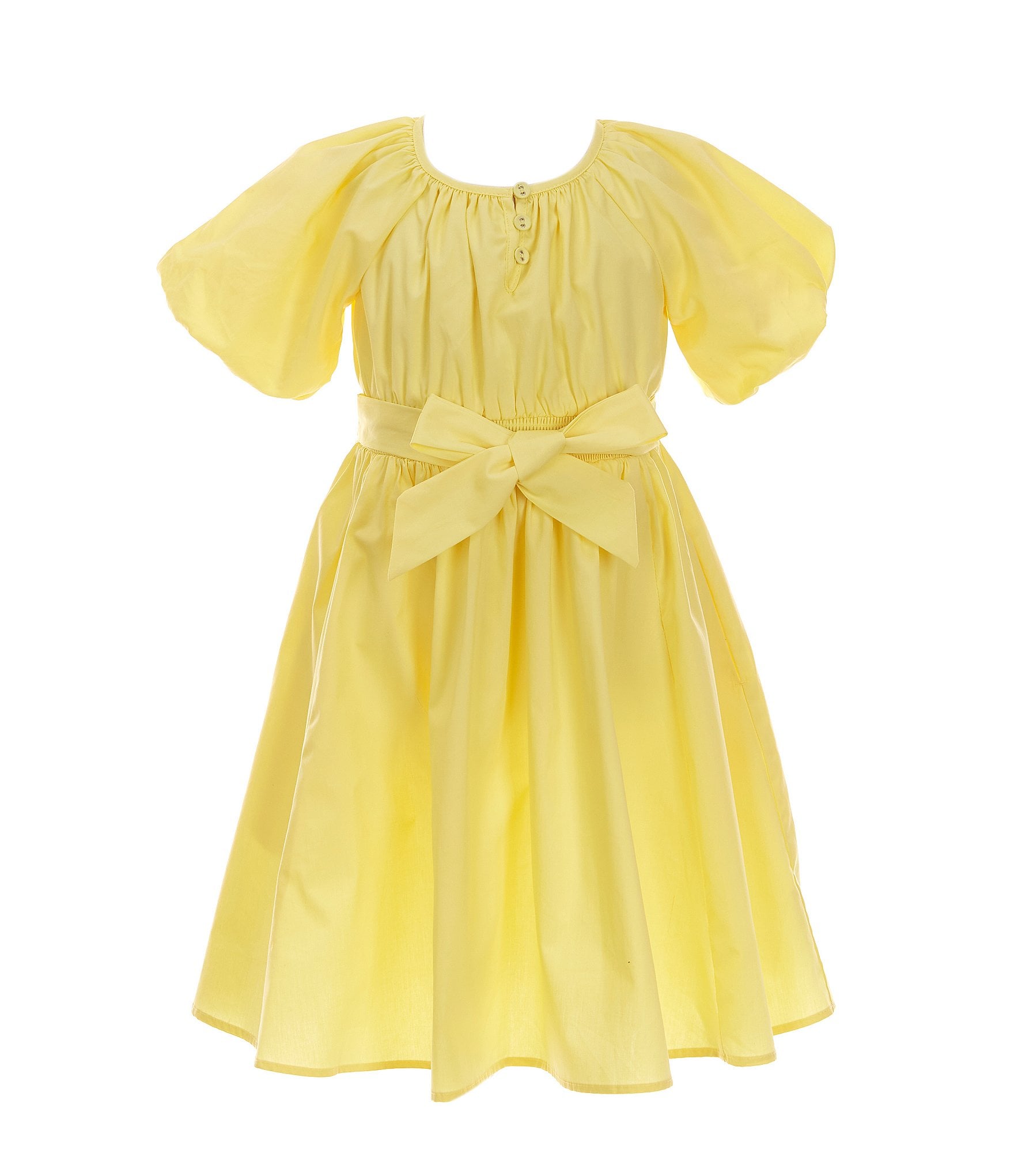 A Loves A Little Girls 2T-6X Short Bubble Sleeve Midi Dress