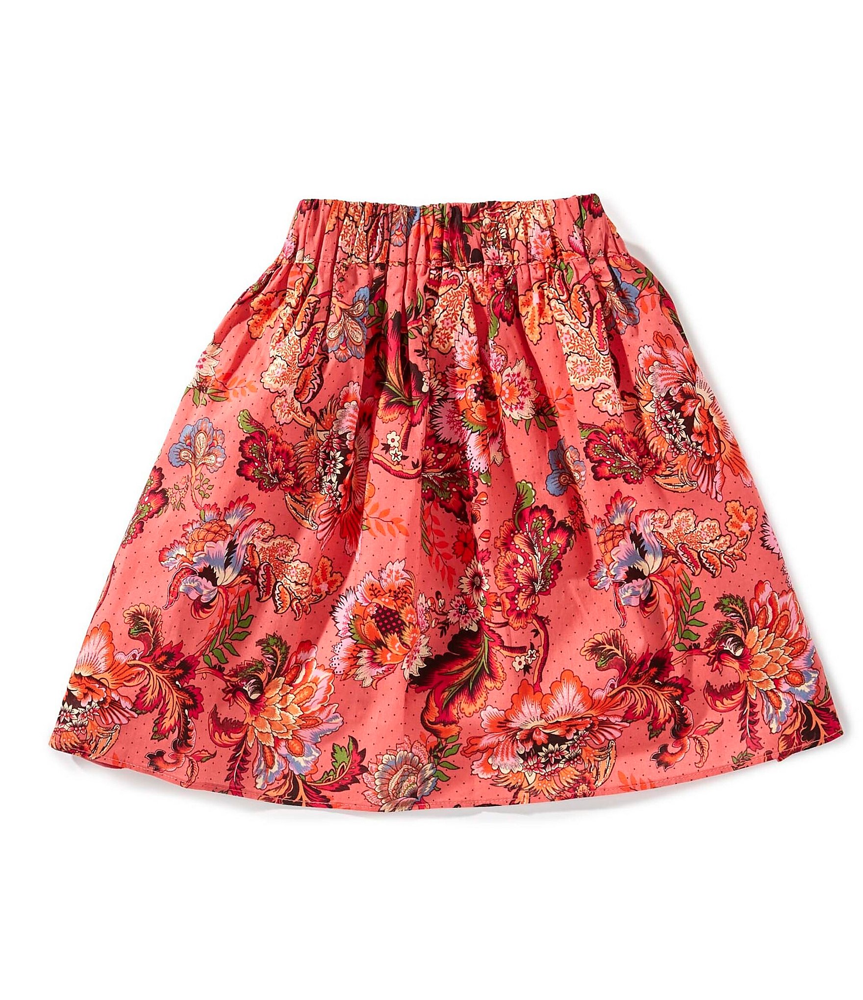 A Loves A Little Girls Floral Dot Printed Mini Skirt