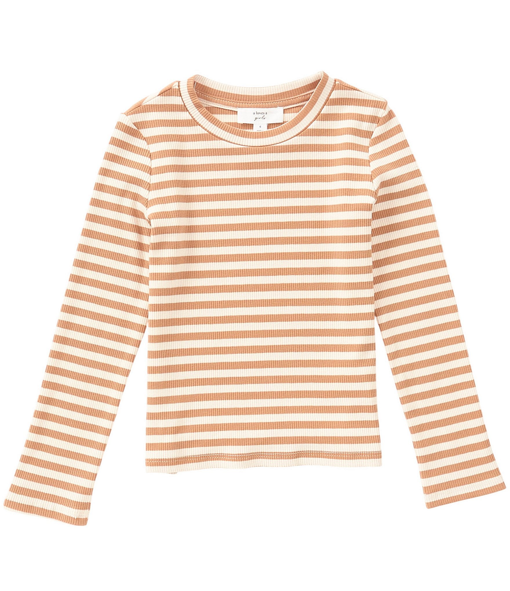 A Loves A Little Girls Long Sleeve Stripe Tee