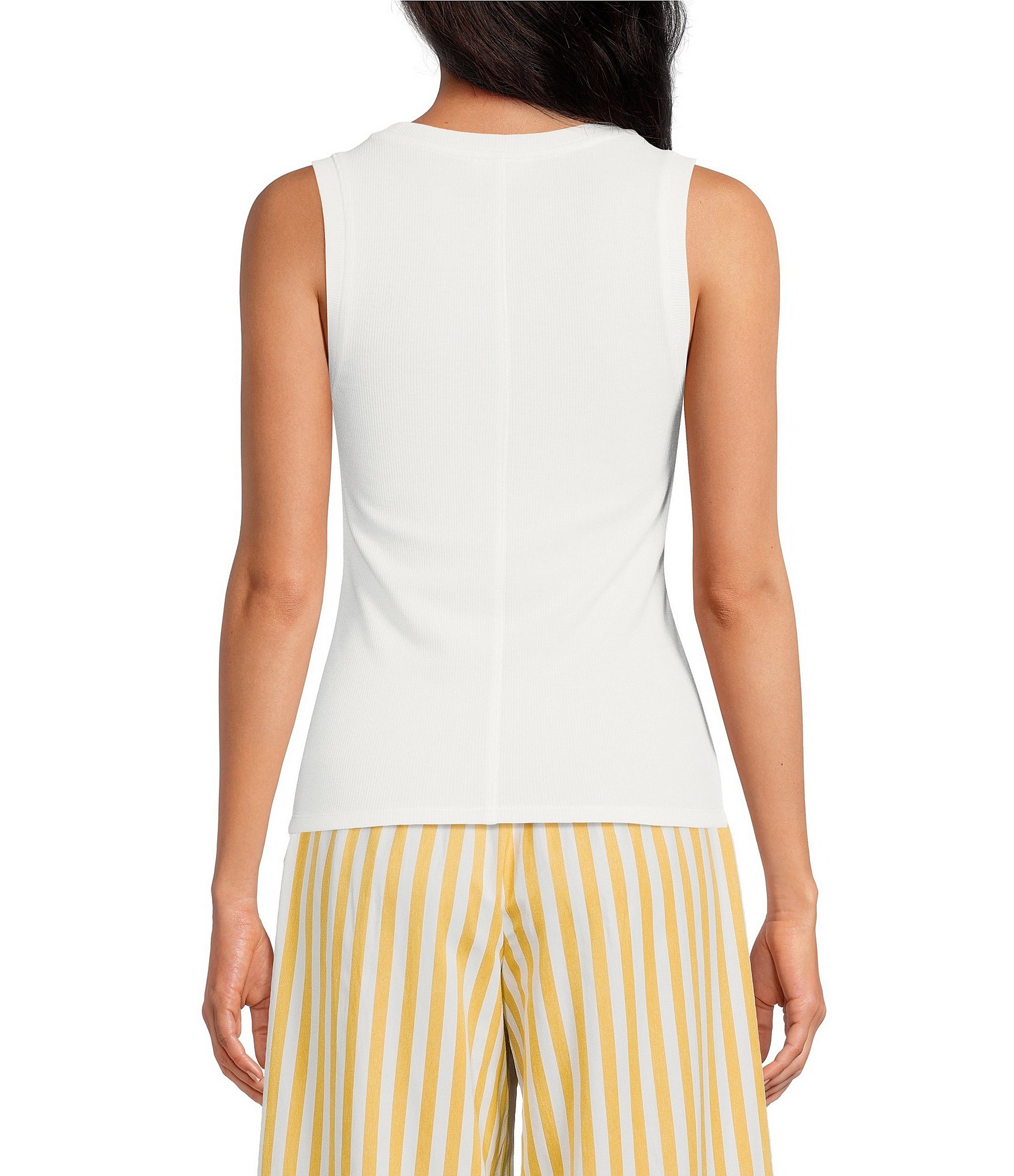 A Loves A Ribbed Knit Scoop Neck Sleeveless Tank