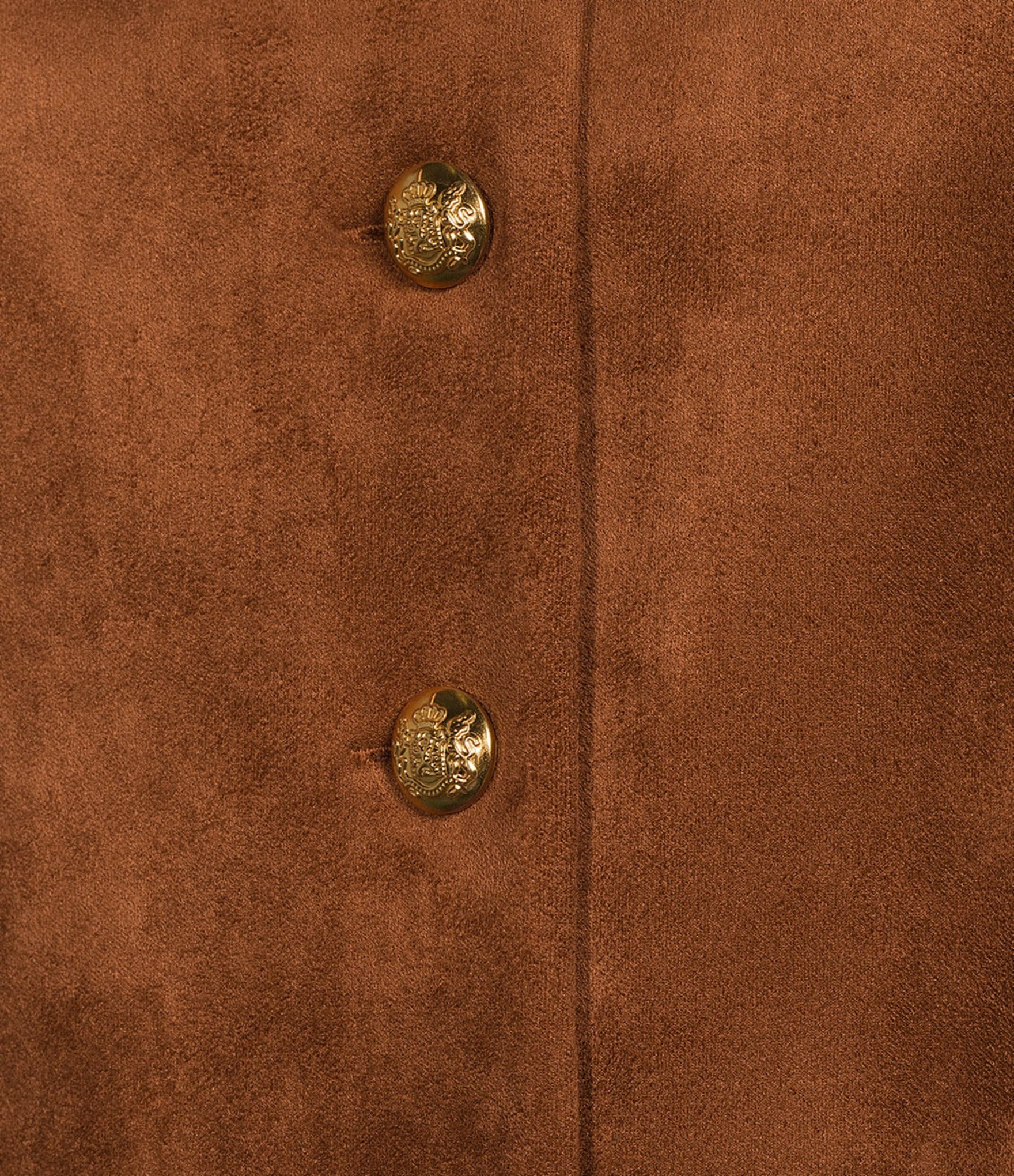 A Loves A Suede Round Neck Sleeveless Button Front Coordinating Vest Top