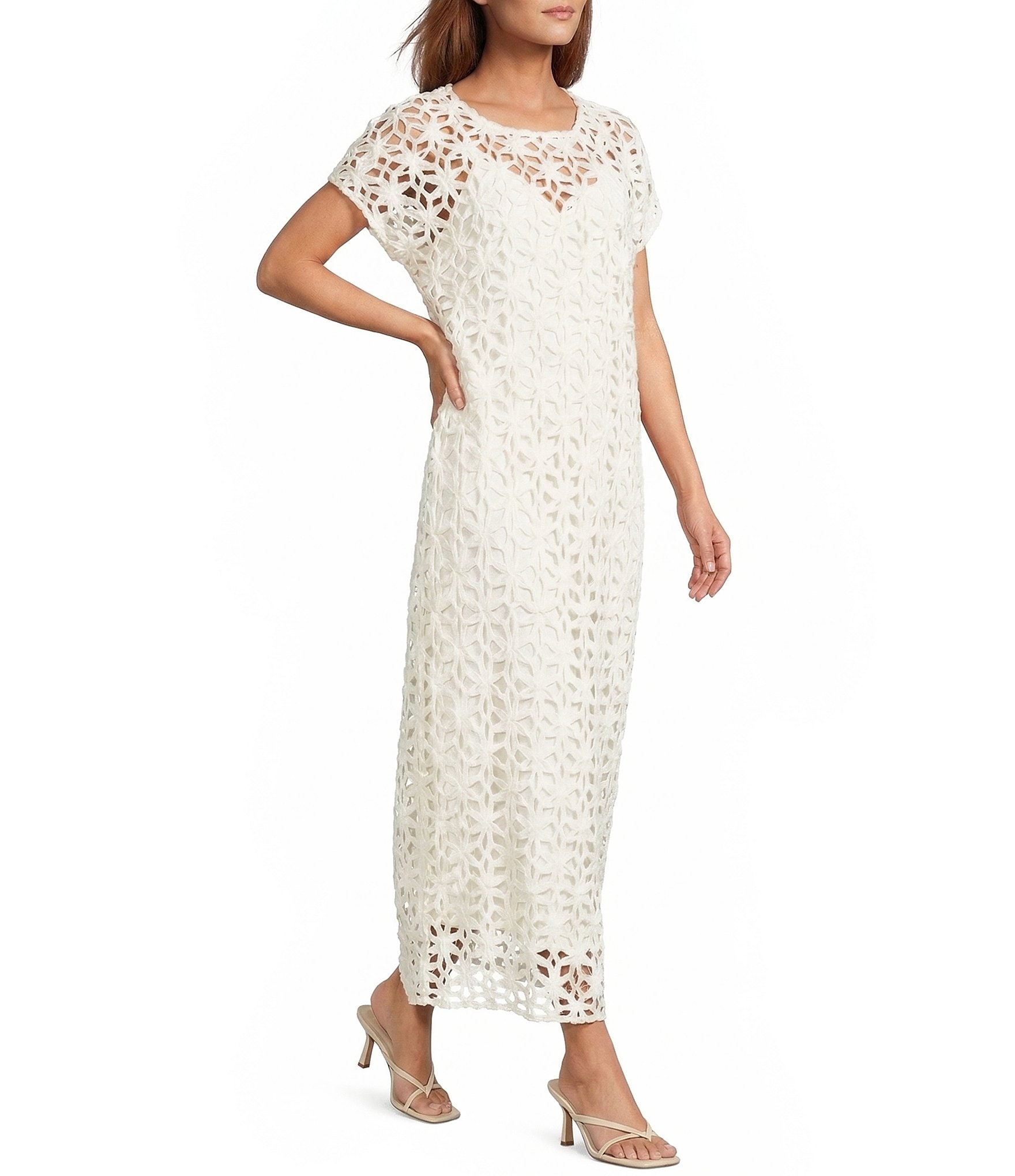 knee length dresses for ladies Allure Midi Dress - Soft White Linen main image 0
