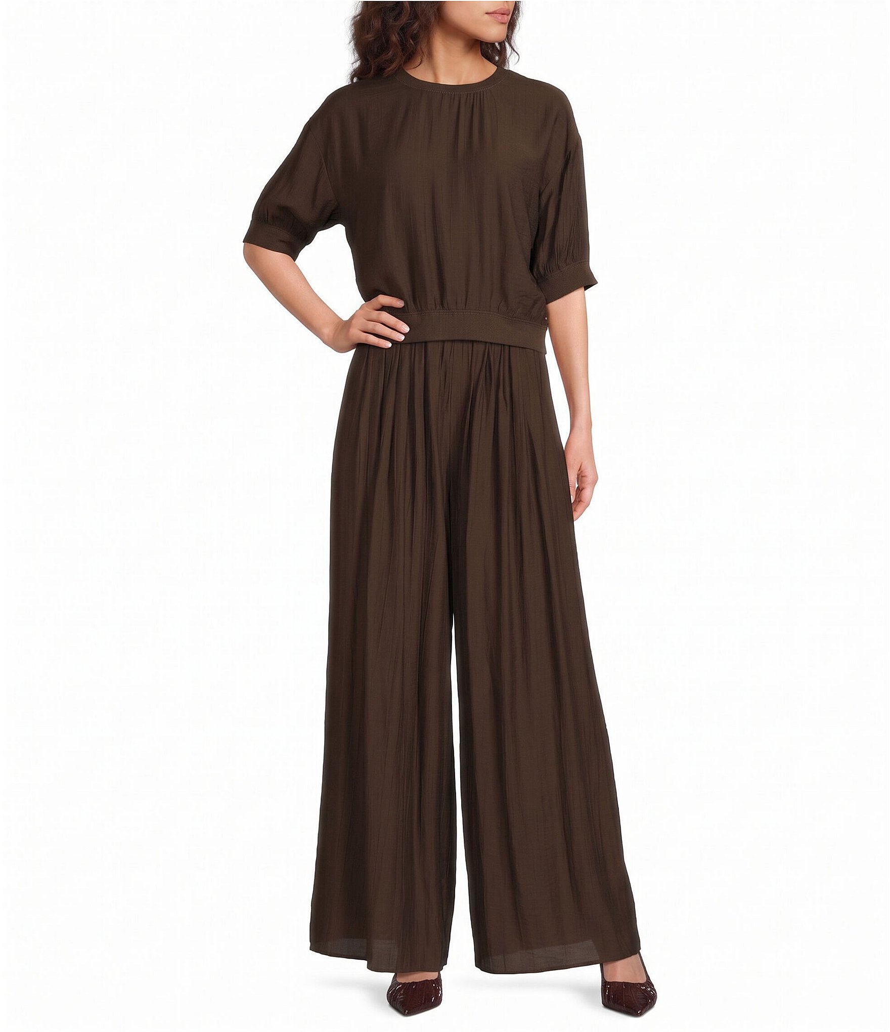 A.Ren Aurelia Wide Leg Pull-On Coordinating Pants