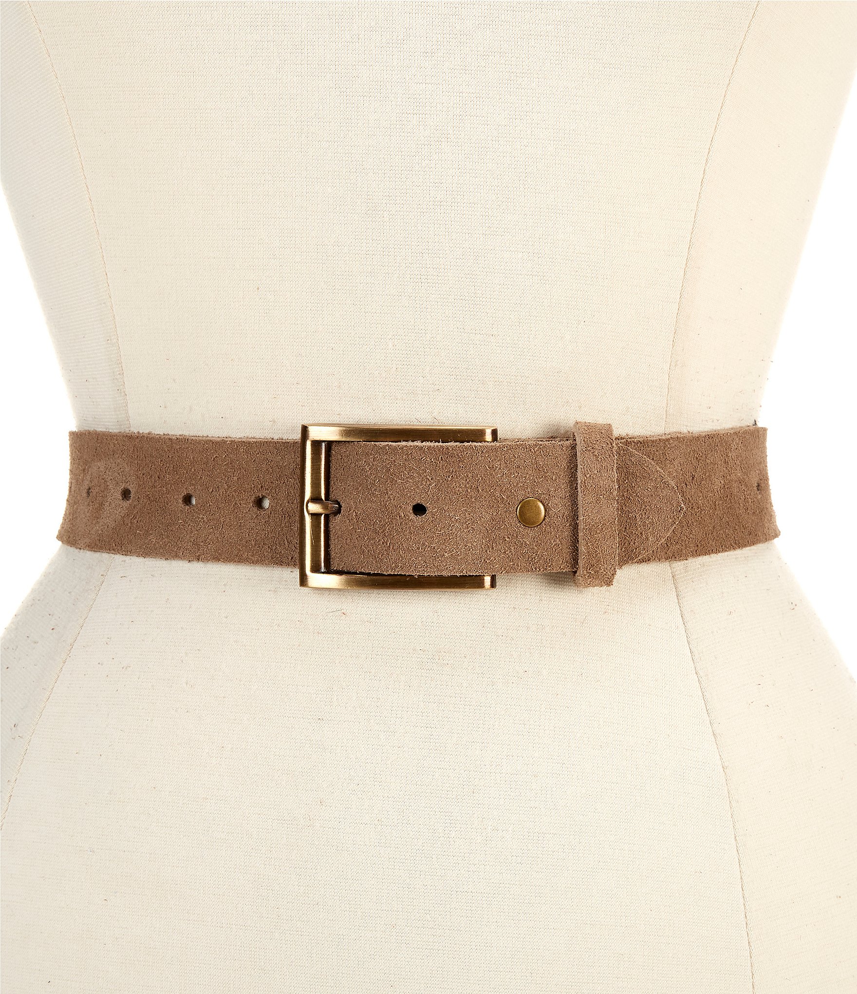 ADA Esme Leather Fringe Ring Waist Belt Tan O/S Fringe Soga Silver Metallic Belt | Fashion Belt | Skinny  main image 2