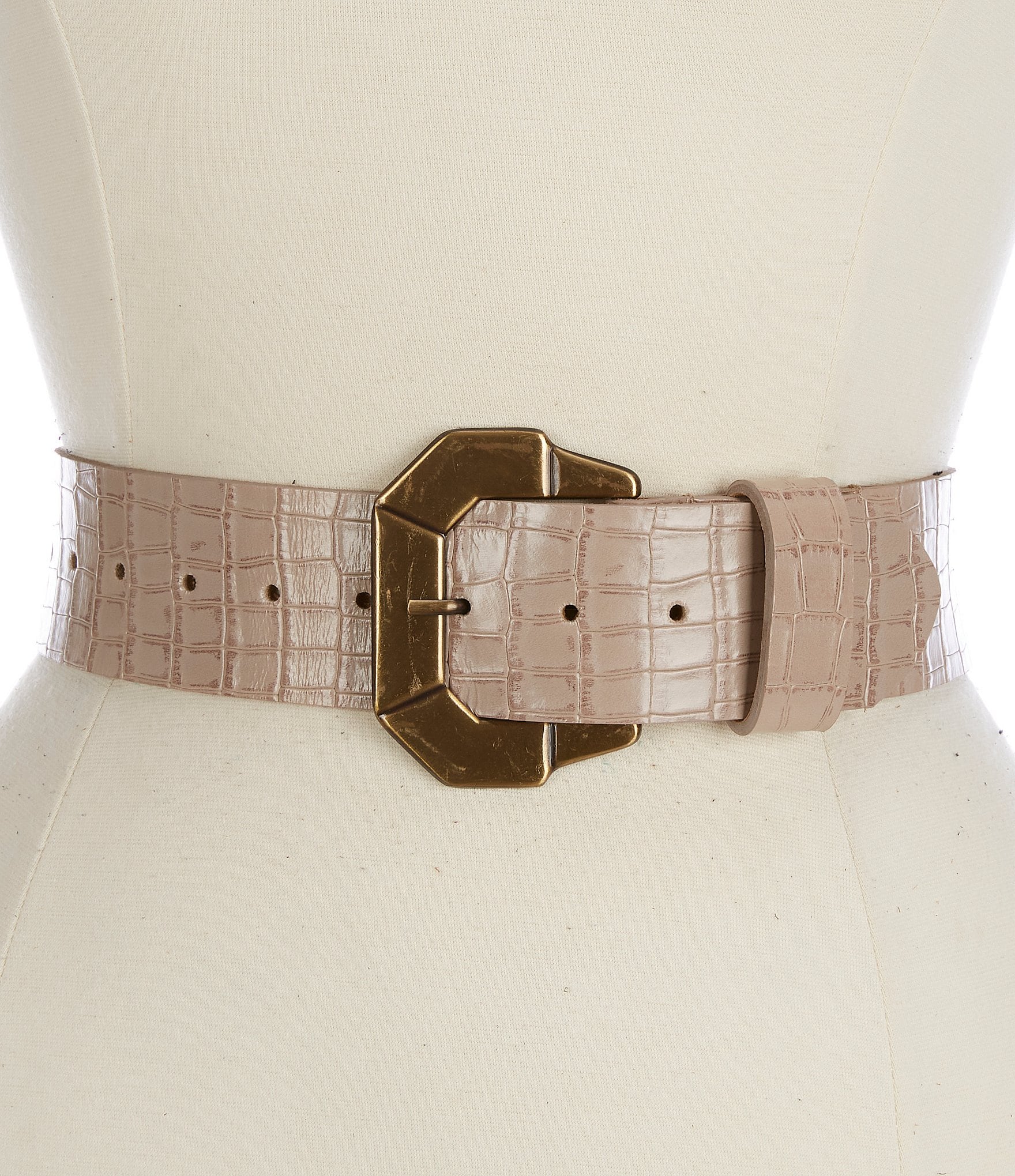 | Dillard\'s Croco Leather Belt Gem 4\
