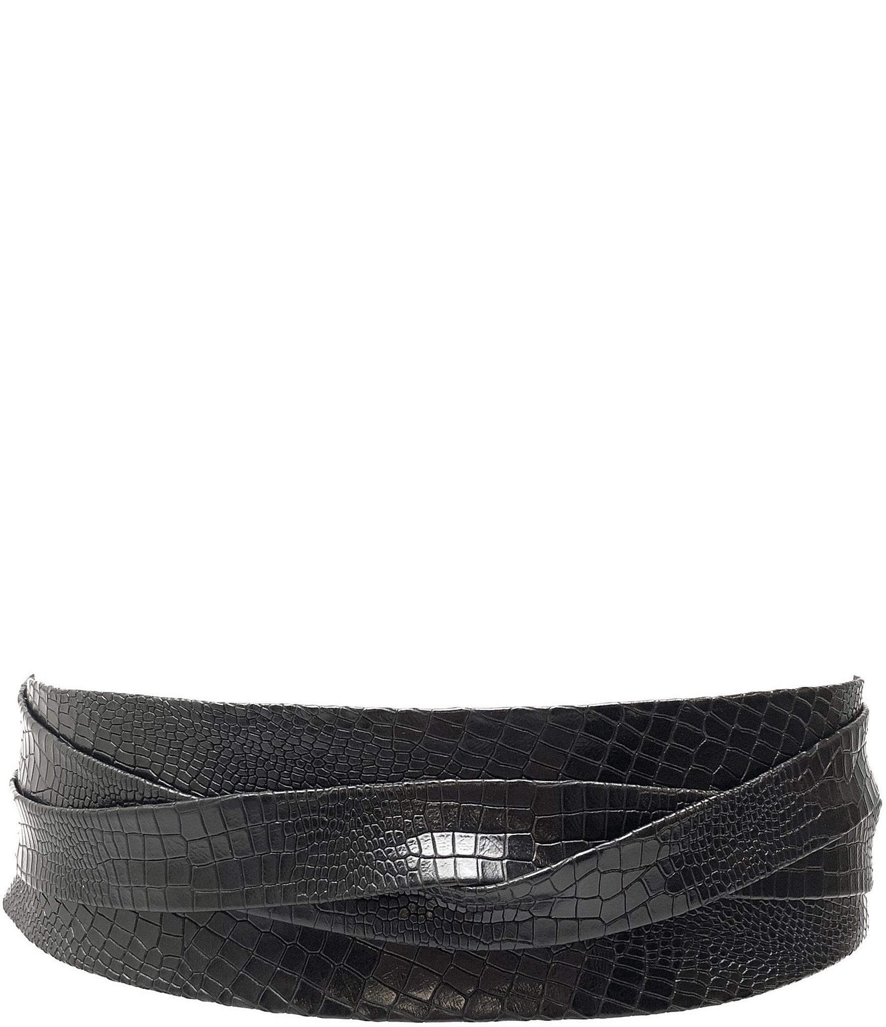 ADA Classic Crocodile-Embossed Leather Classic Wrap Belt | Dillard's