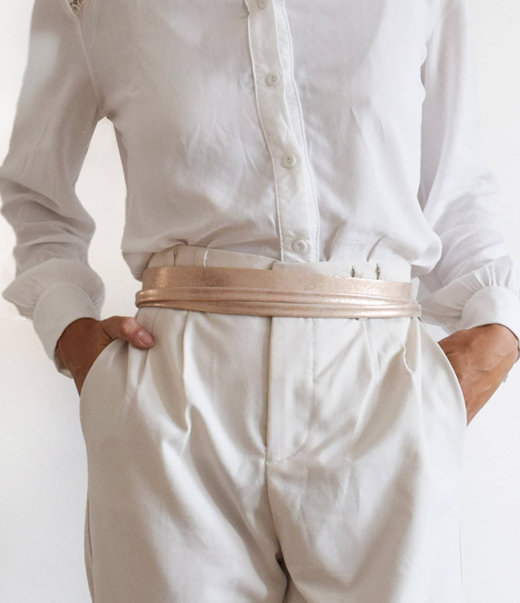 slim fit dress slacks Ivy Bohemian Opal Bridal Belt – Gold & Silver Wedding Dress Sash Gold / Applique Only main image 0