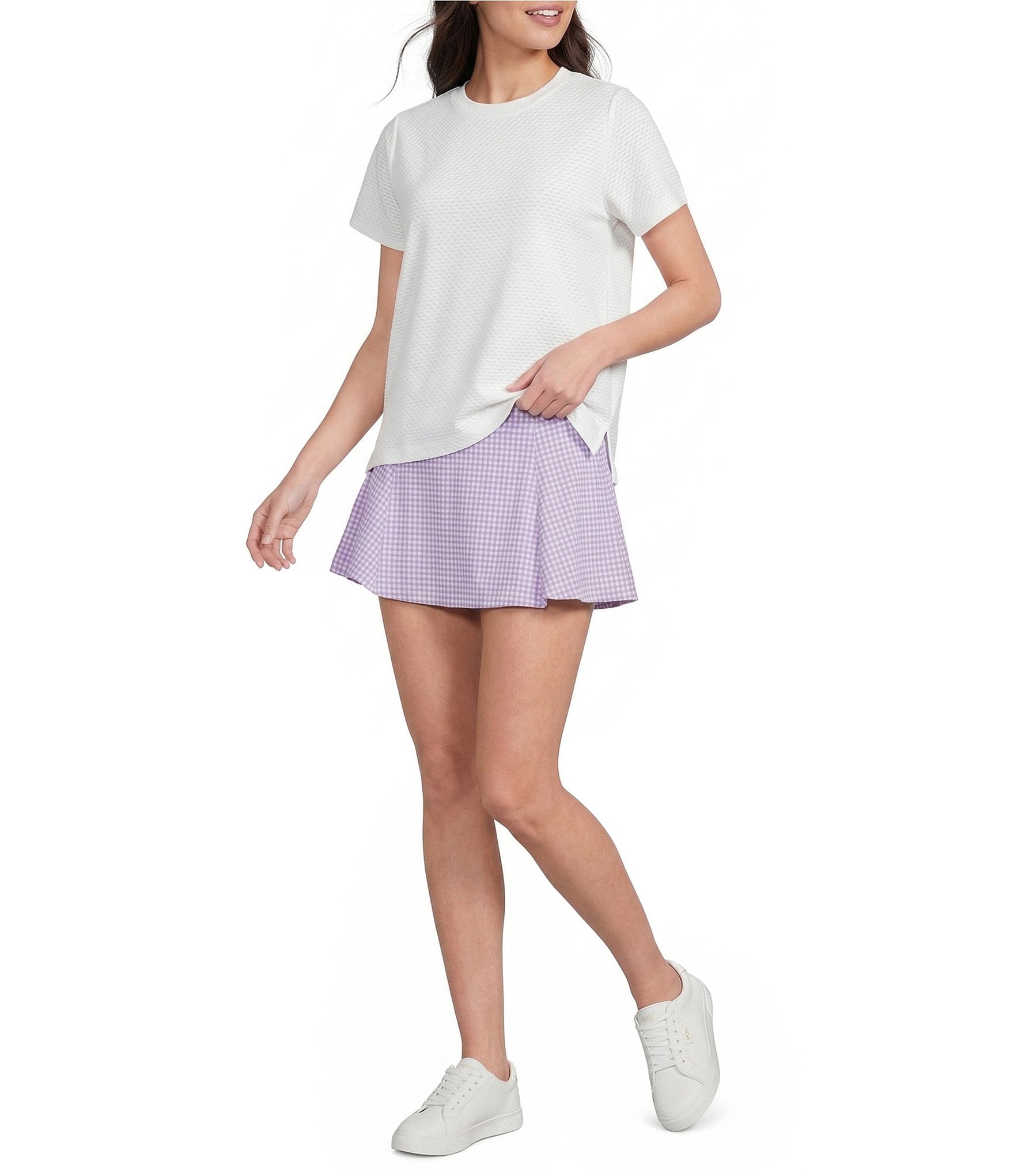 Addison Bay Highland Gingham Print Mini Skort