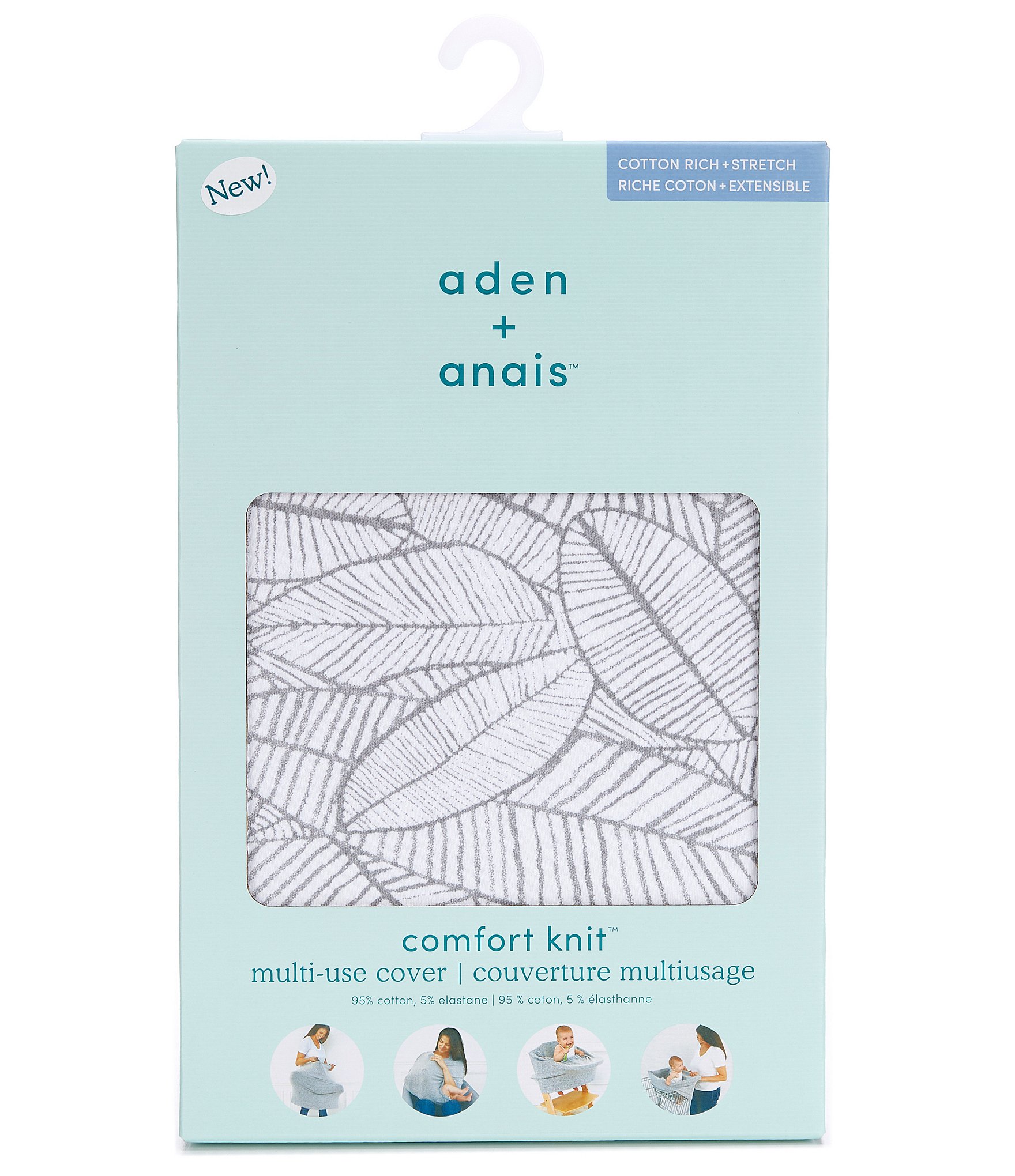 Aden + Anais Baby Zebra Plant 6-In-1 Multi-Use Cover