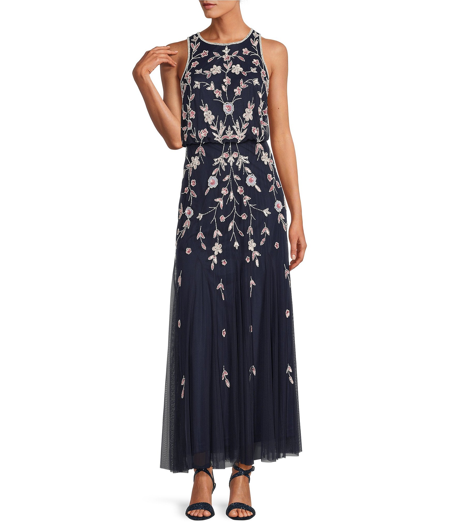 Adrianna Papell Women's Plus-Size Long Beaded Gown India | Ubuy