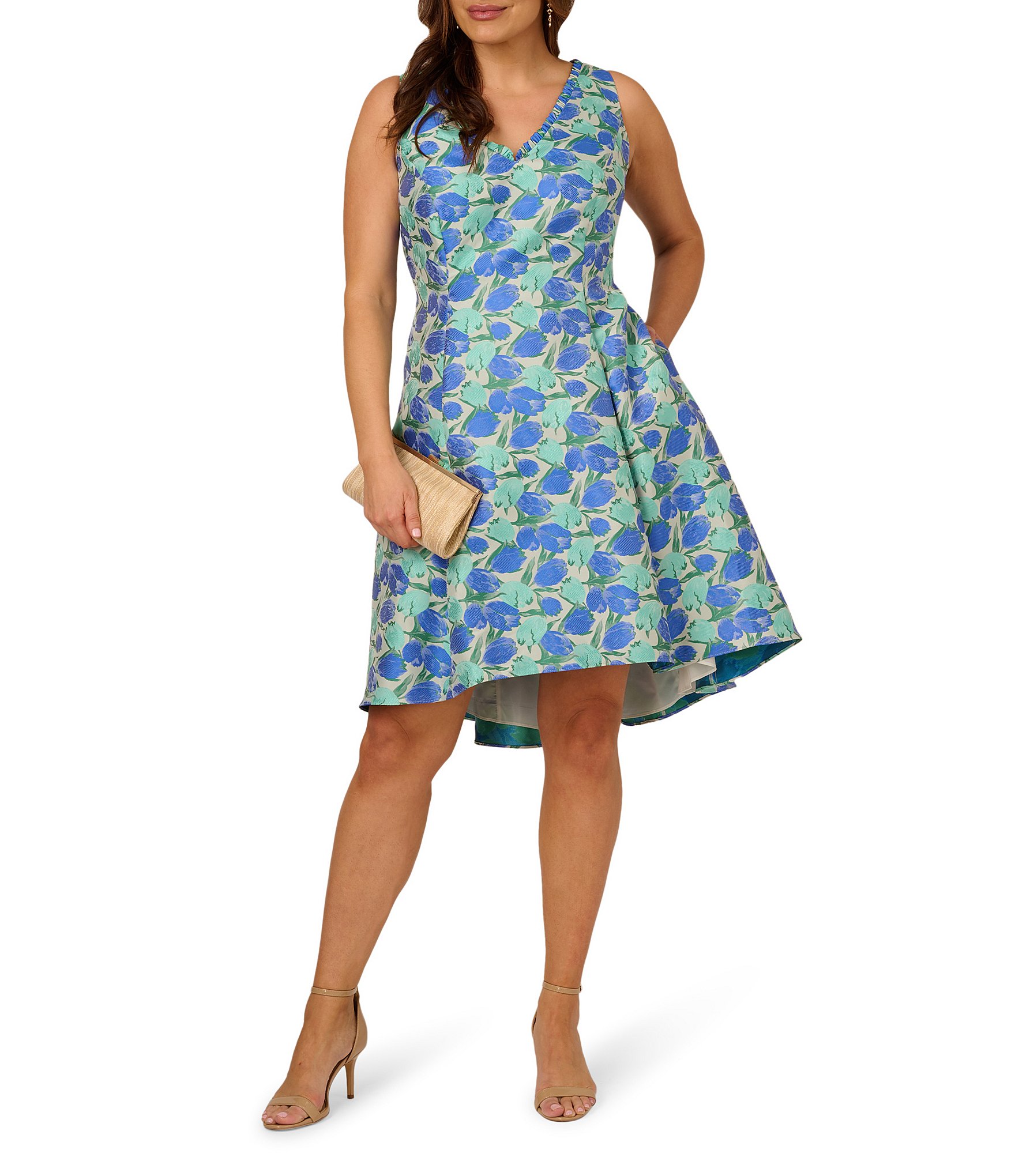 人気スポー新作 Adrianna Papell Plus Size Floral Jacquard Dress | Dillard's スカート