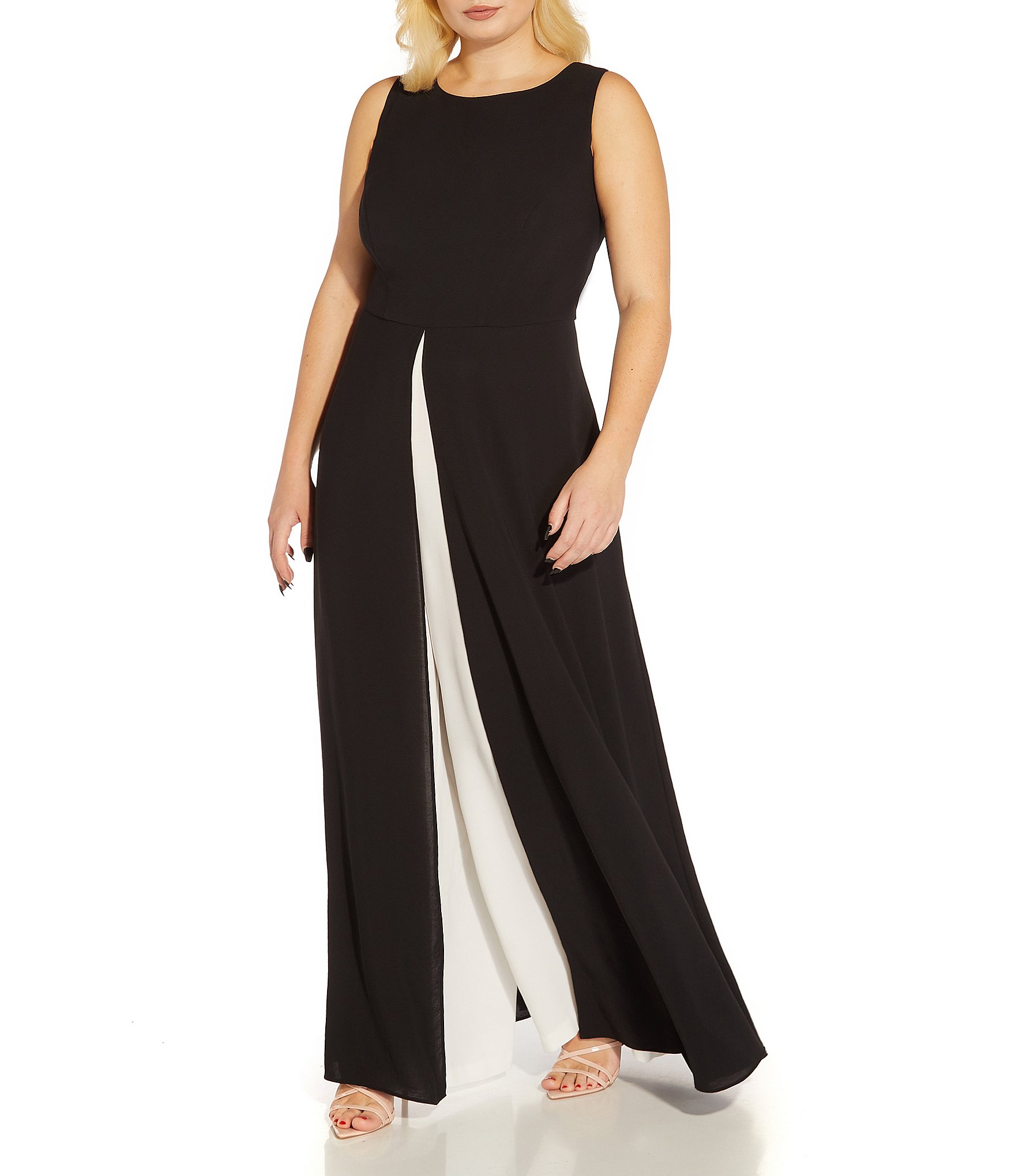 Black Adrianna Papell AP1E201490 Sleeveless Formal Pant Suit for $219.99 –  The Dress Outlet