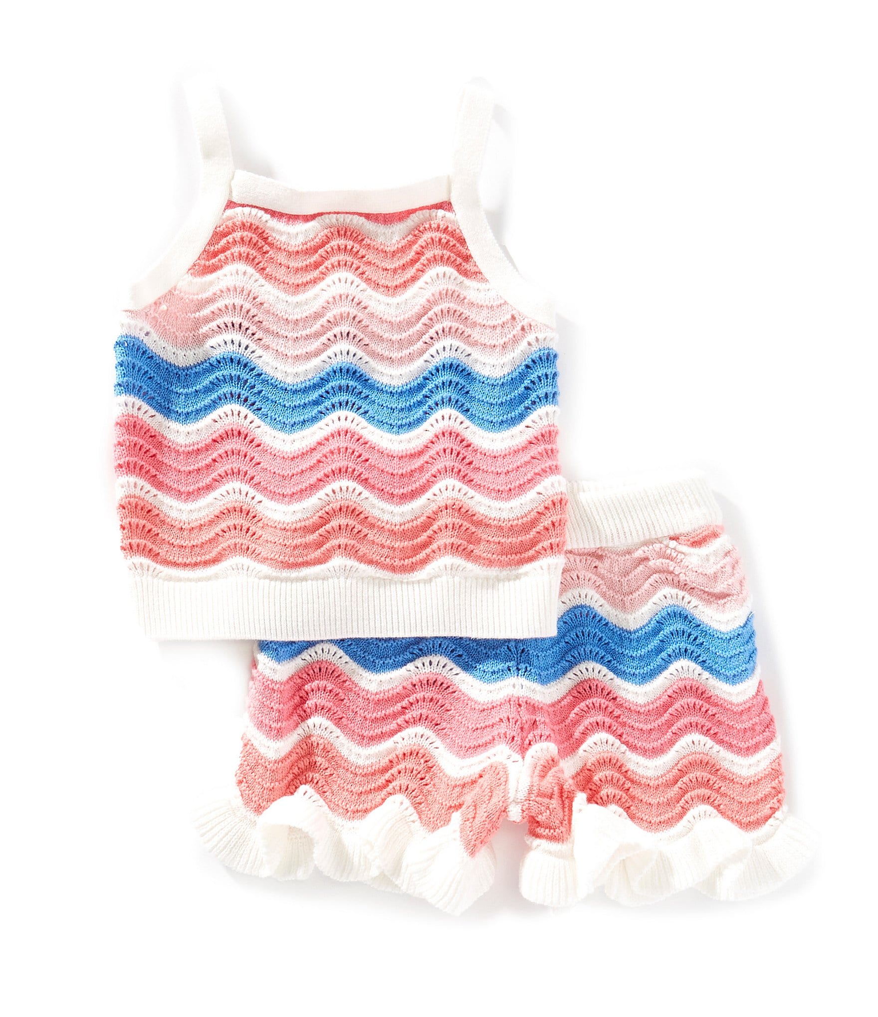 Adventurewear 360 Baby Girls 3-24 Months Sleeveless Tank Top & Crochet Shorts Set