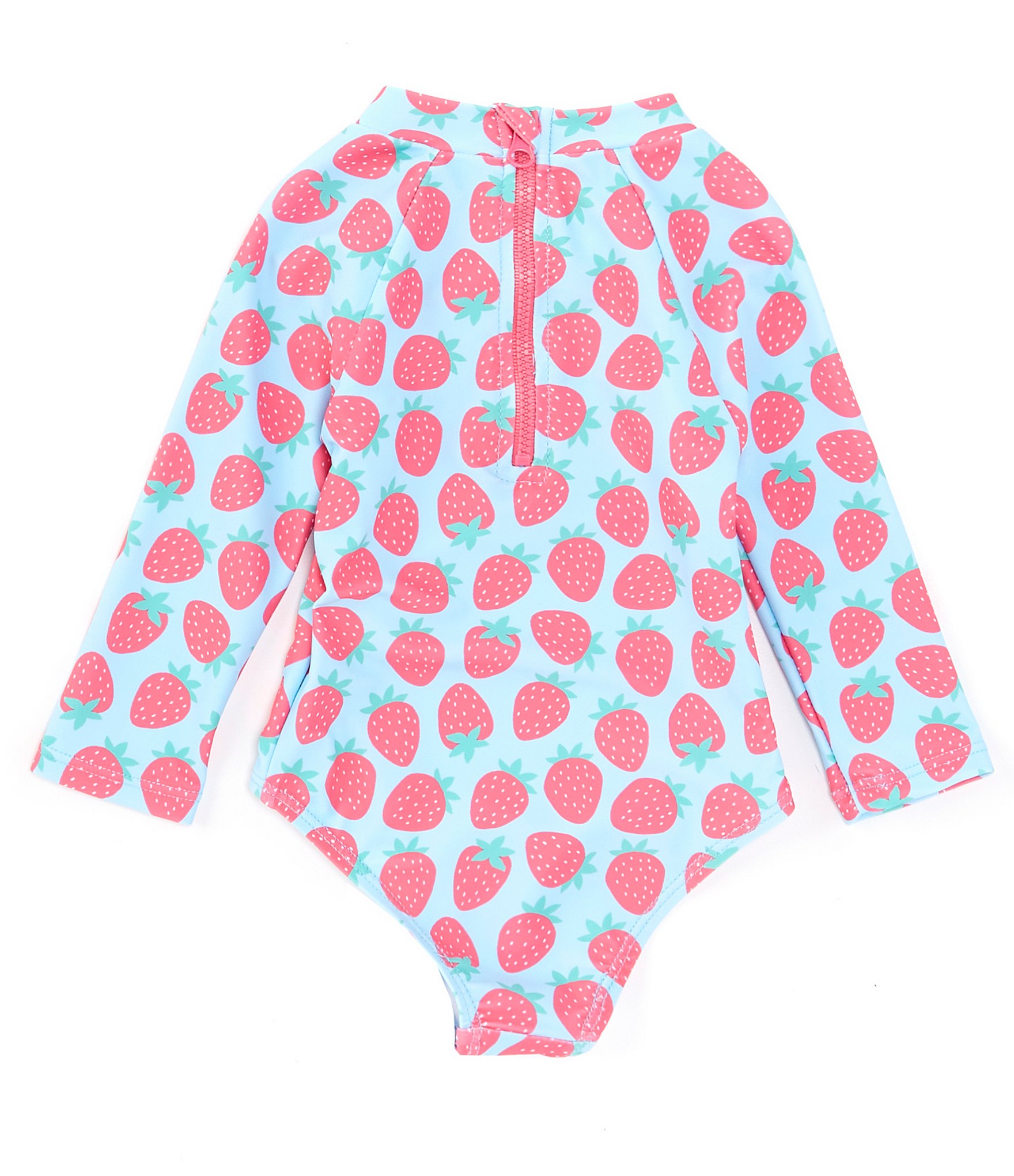 Adventurewear 360 Baby Girls 3-24 Months Strawberry Long Sleeve Rashgaurd 1-Piece SwimSuit