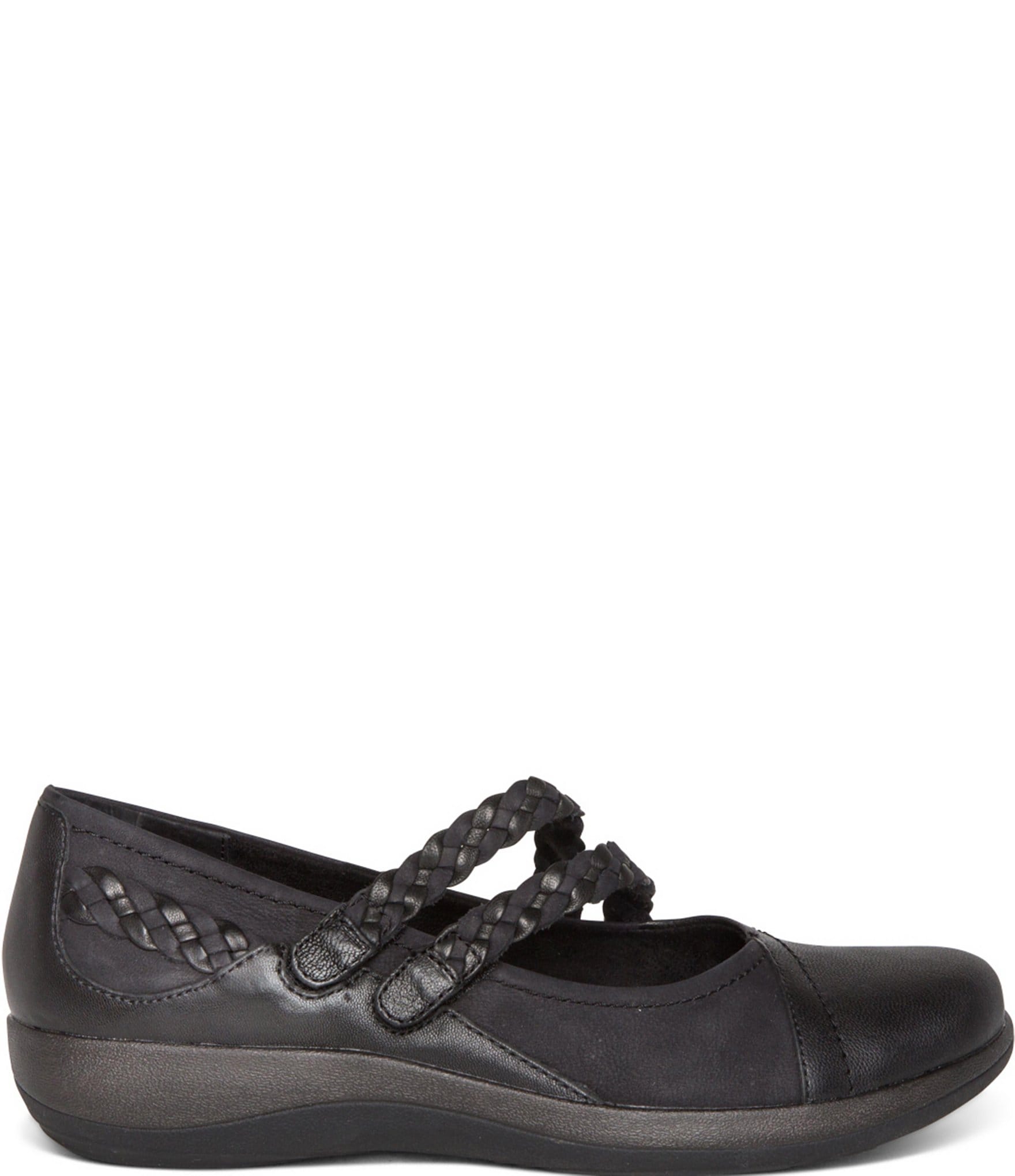 Aetrex Annie Braided Leather Mary Janes