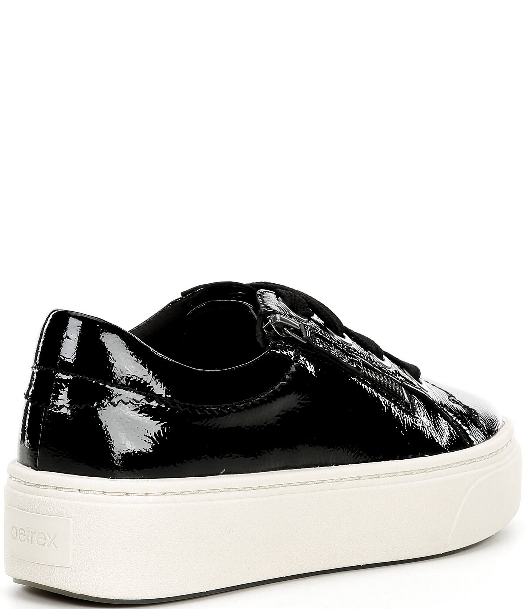 Aetrex Aubrey Side Zip Patent Leather Platform Sneakers