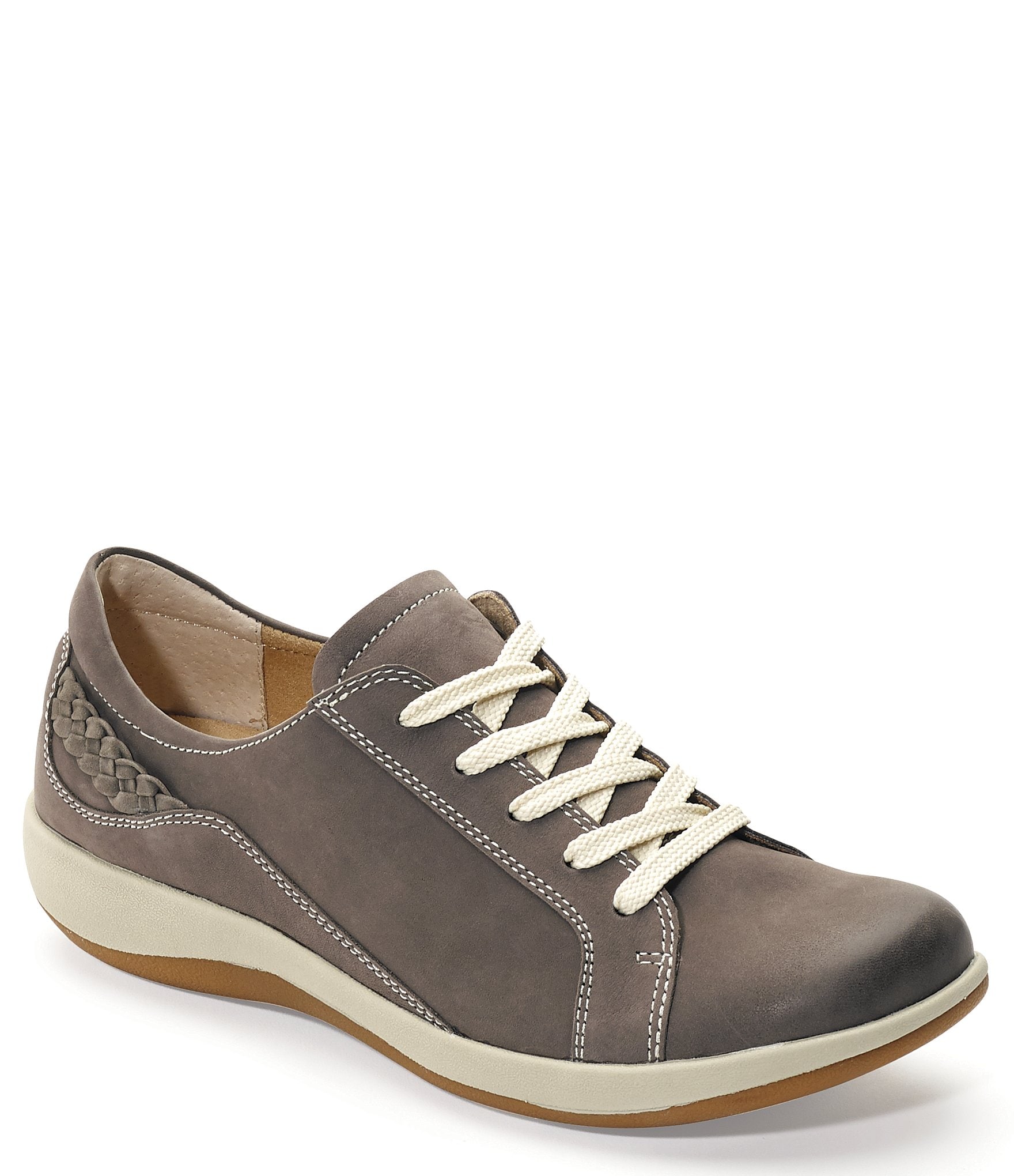 Aetrex Dana Lace-Up Leather Braided Detail Oxfords | Dillard's