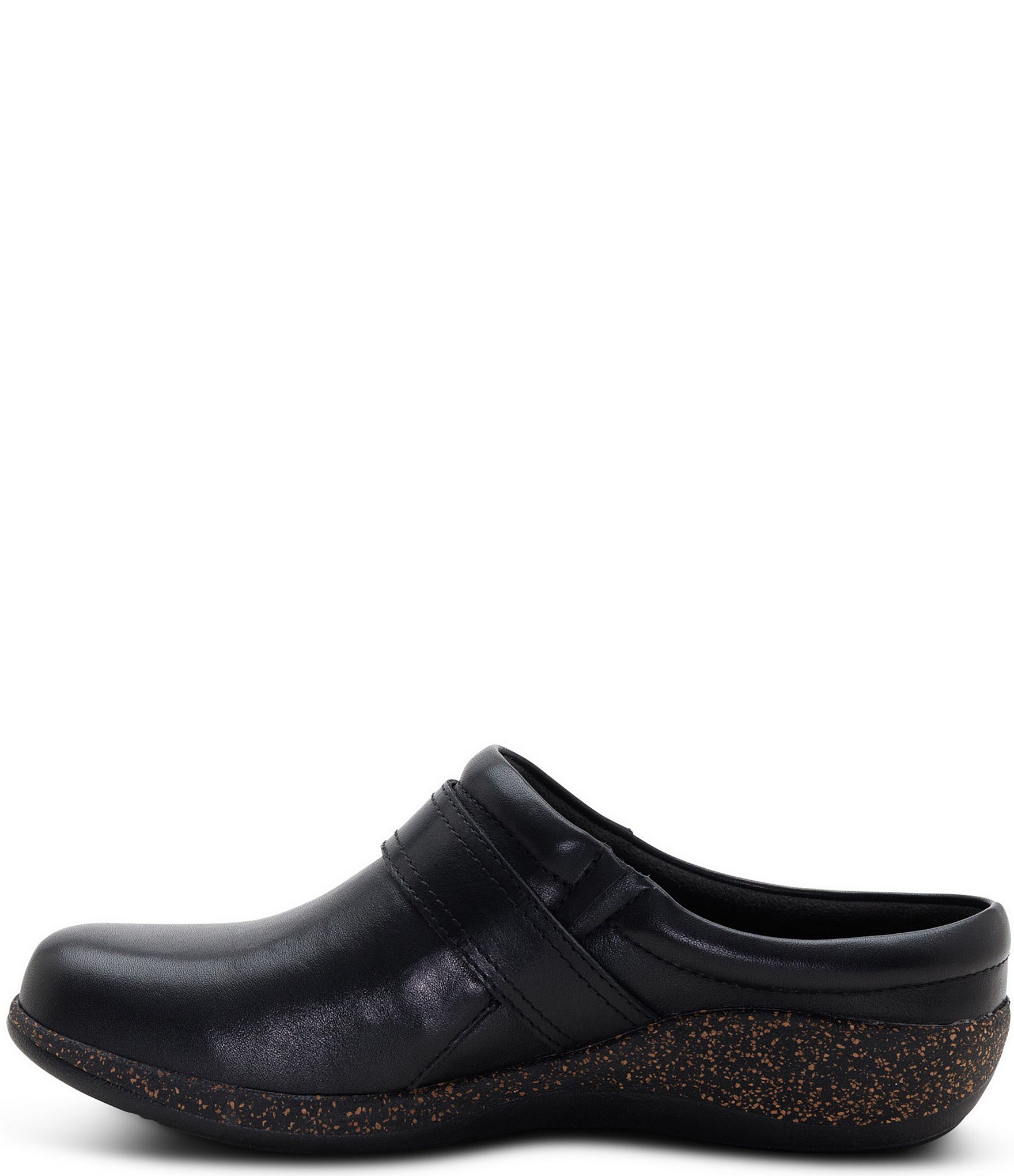 Aetrex Daphne Leather Buckle Strap Clogs