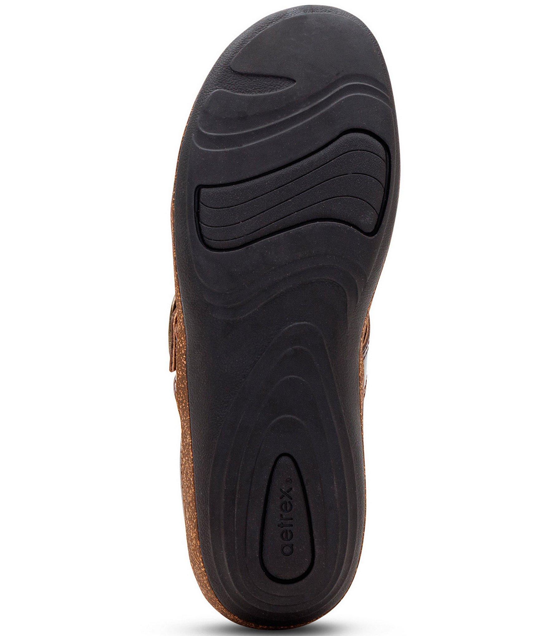 Aetrex Daphne Leather Buckle Strap Clogs