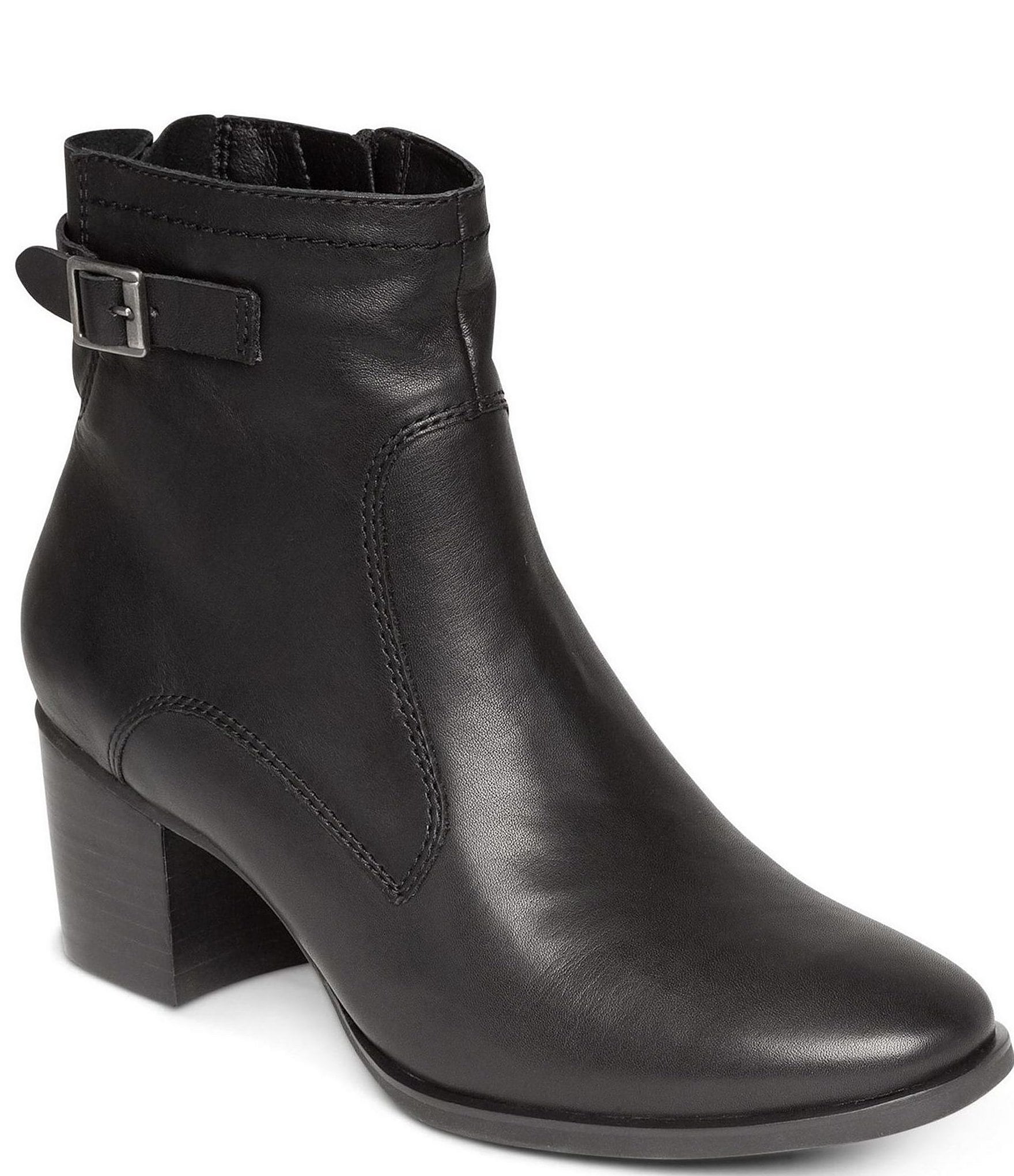 Aetrex Rubi Water Resistant Leather Block Heel Booties | Dillard's