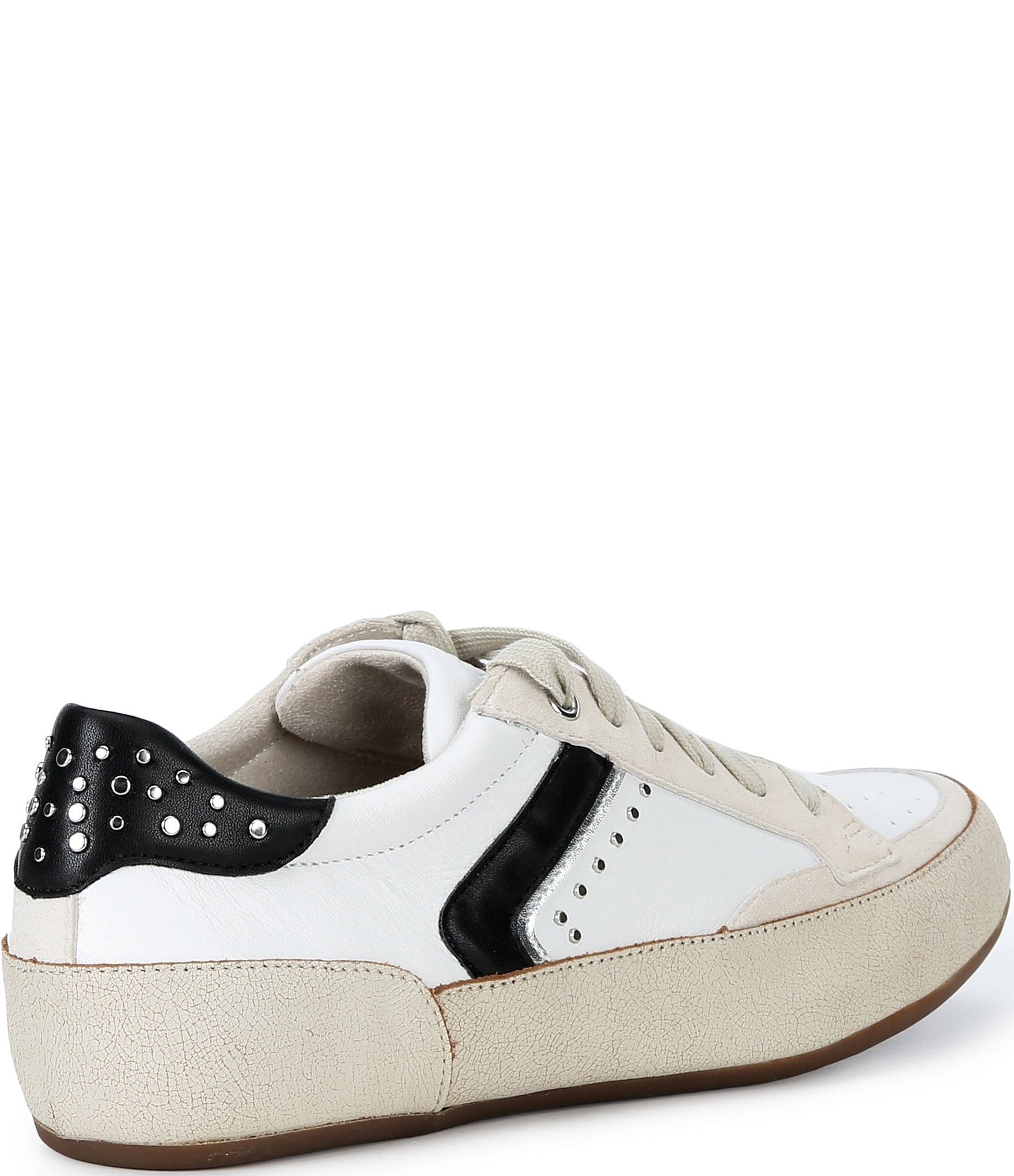 Aetrex Tess Retro Studded Lace Up Leather Sneakers