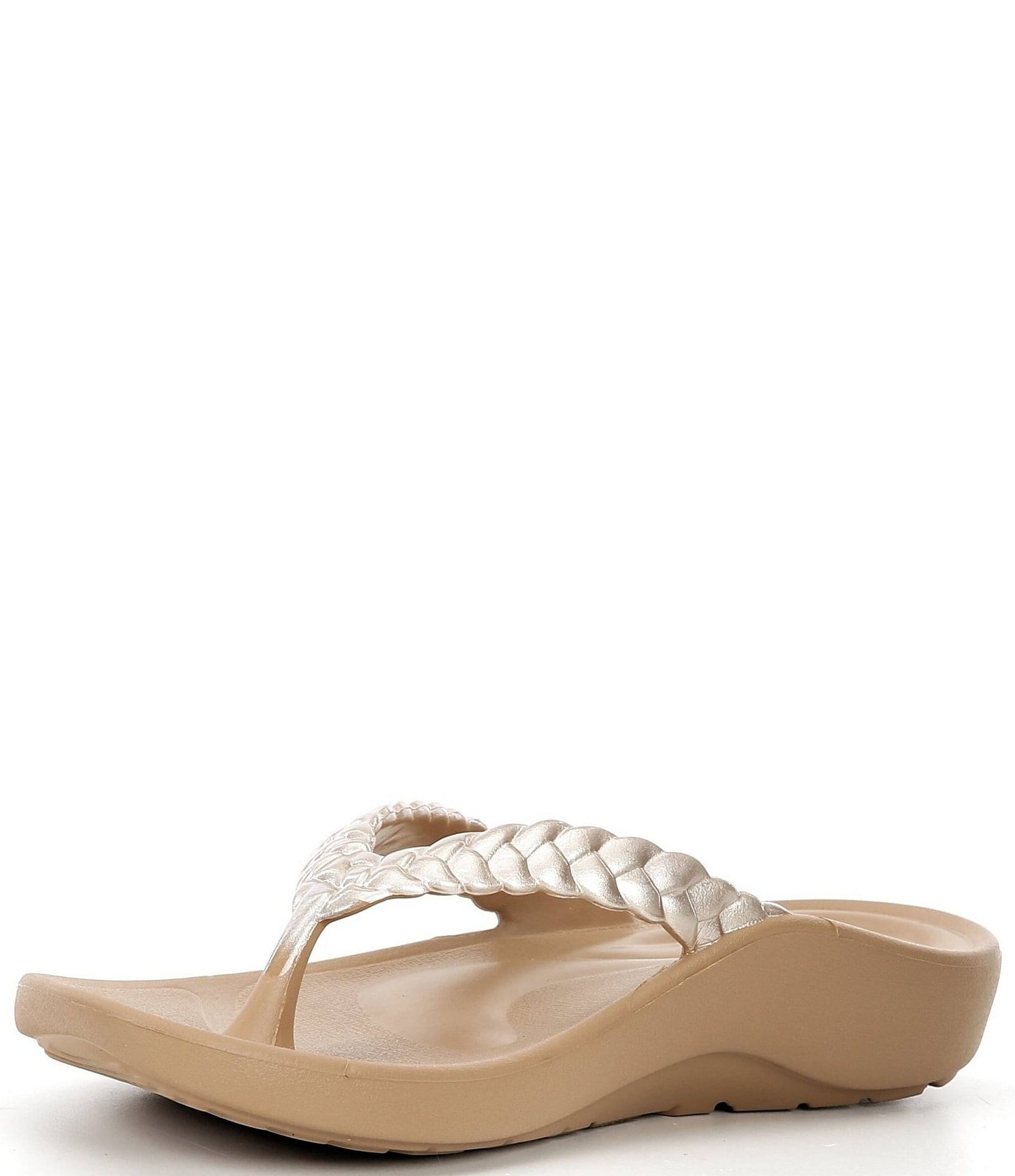 Aetrex Vicki Braided Metallic EVA Flip-Flops