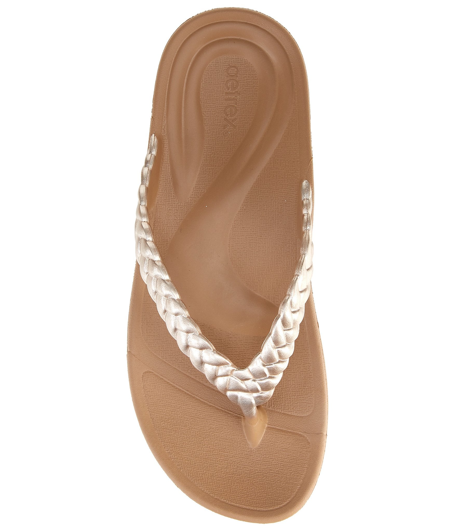 Aetrex Vicki Gloss Braided Thong Sandals