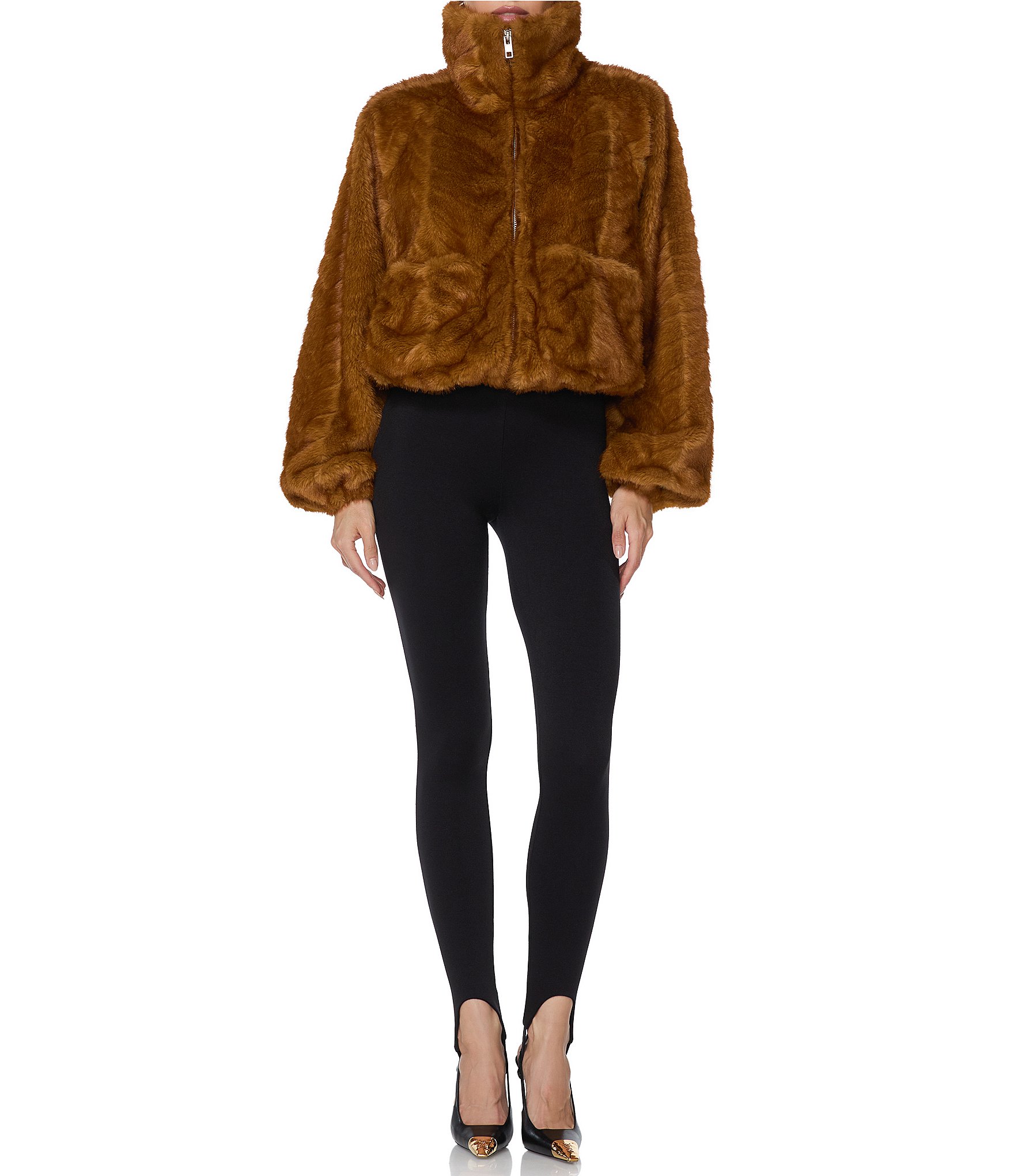 AFRM Kyoto Funnel Neck Long Sleeve Bubble Hem Bomber Jacket