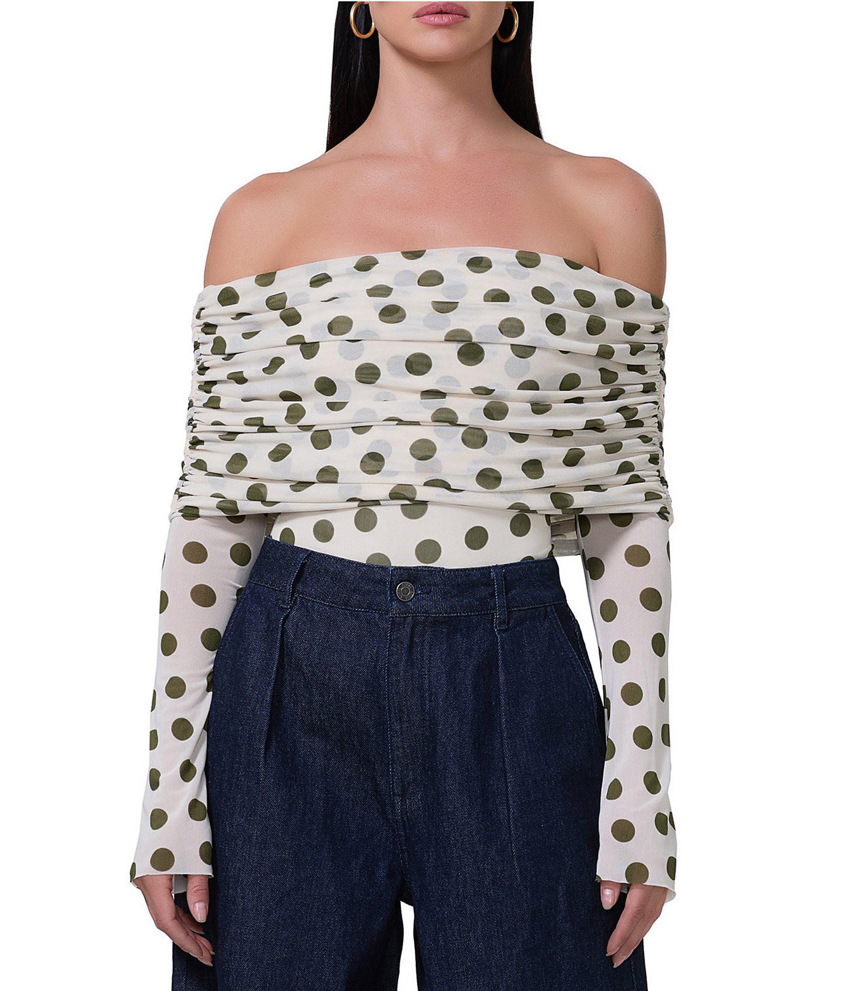 Off Shoulder Gingham Tunic - ROSARYMOON OFFICIAL WEB STORE