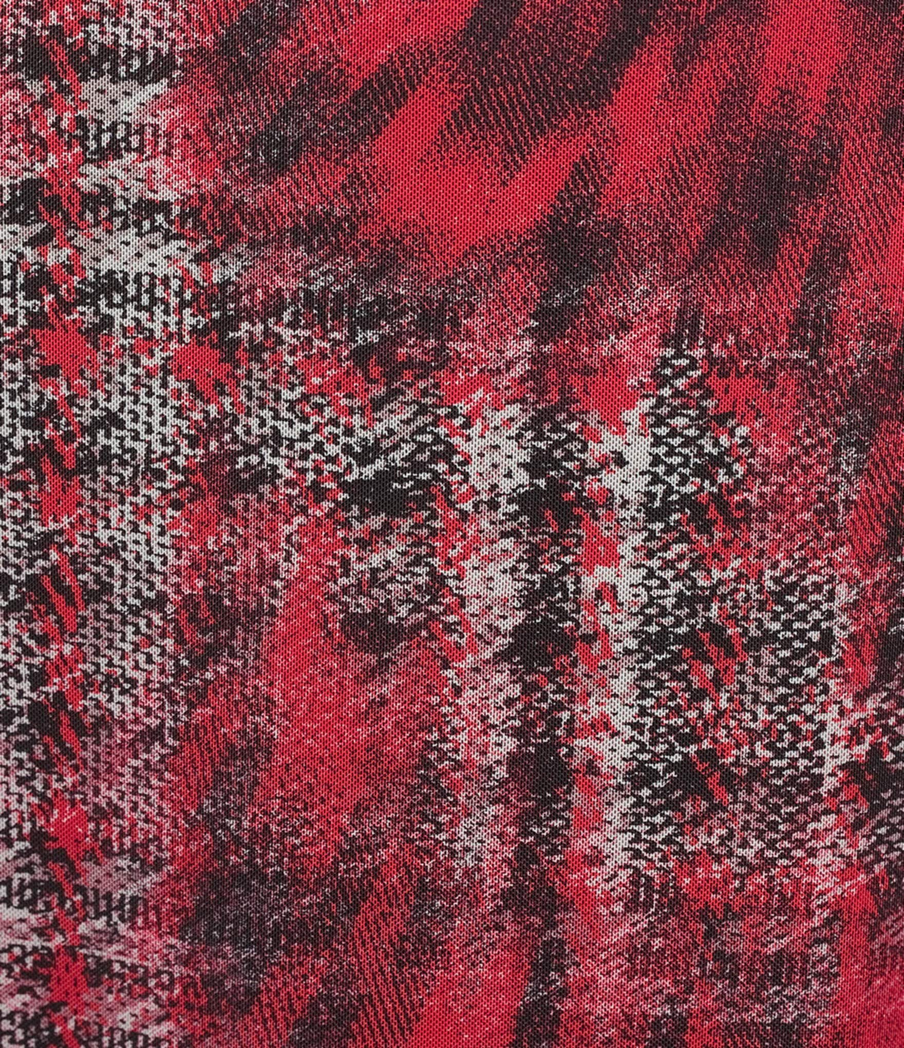 AFRM Plus Size Thelma Houndstooth Print Off The Shoulder Long Sleeve Mesh Maxi Dress