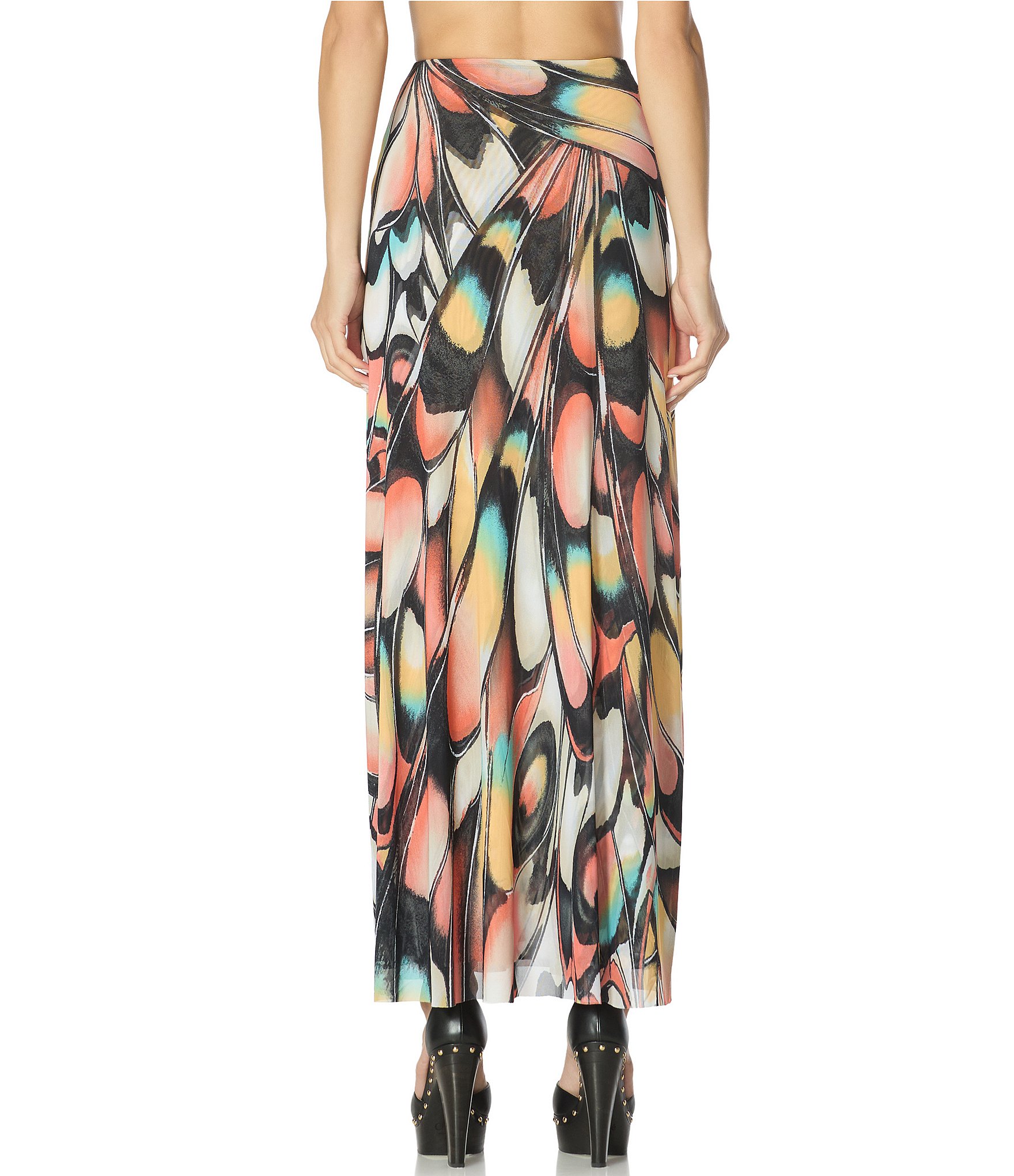 AFRM Sera Butterfly Printed Mesh Ankle Length Coordinating Skirt
