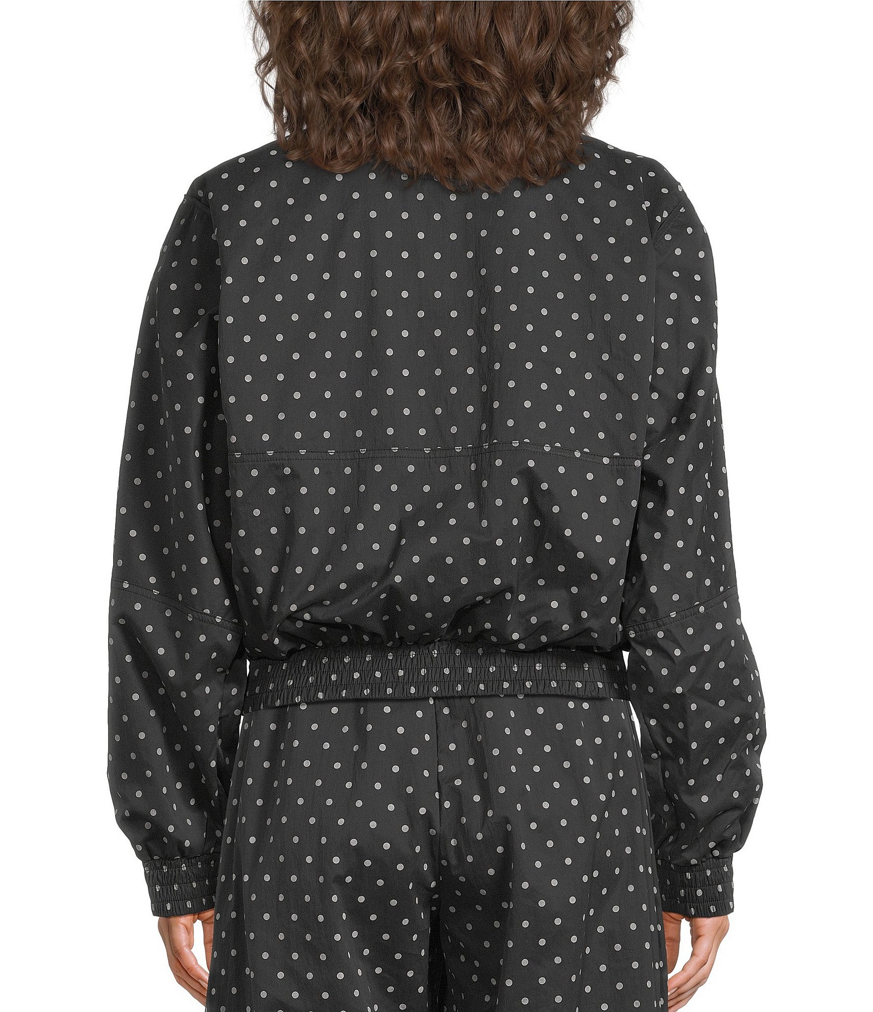 AFRM Virgo Dot Print Half Zip Mock Neck Long Sleeve Coordinating Pullover