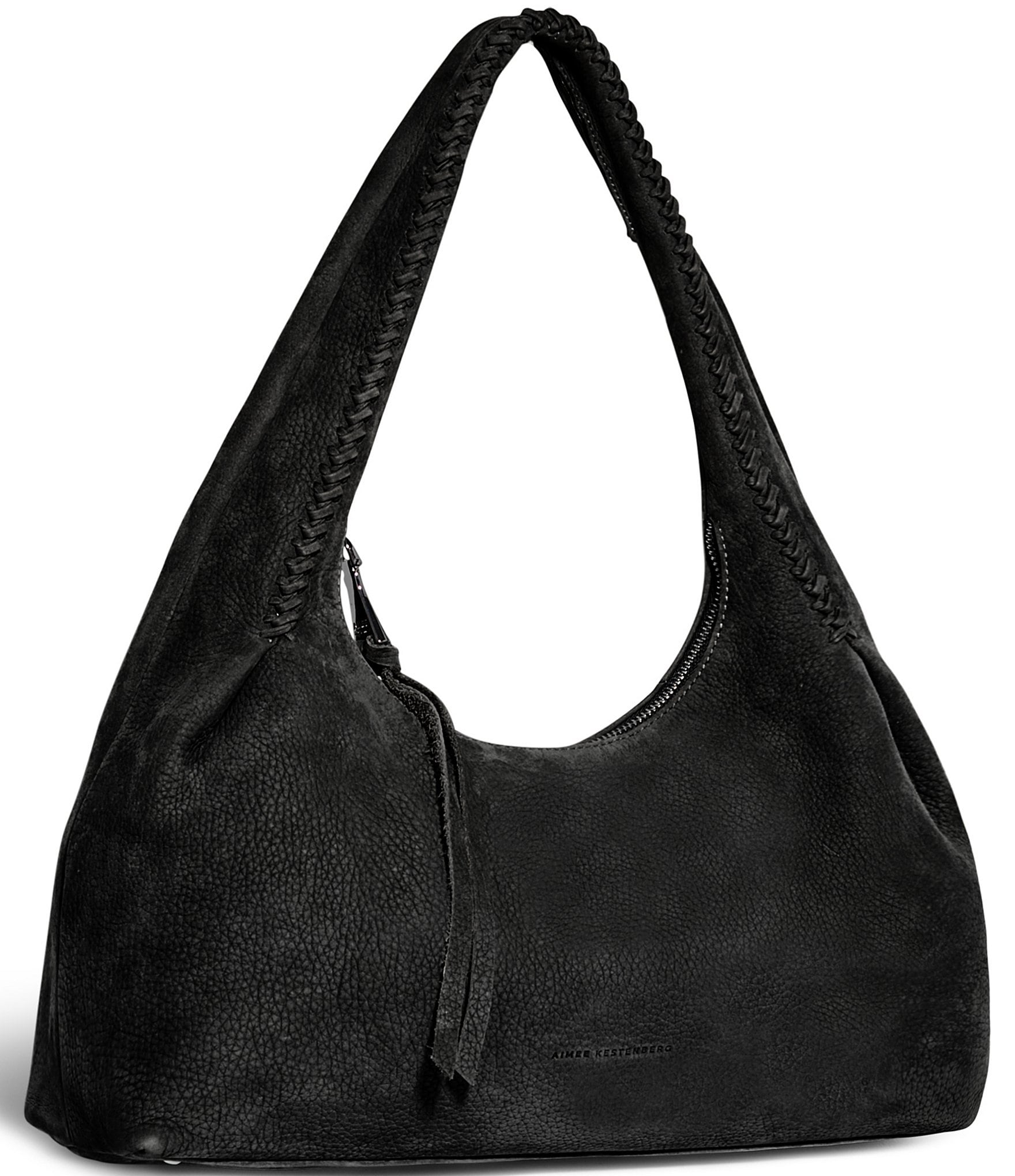 Aimee Kestenberg Aura Suede A-Line Black Hardware Shoulder Bag