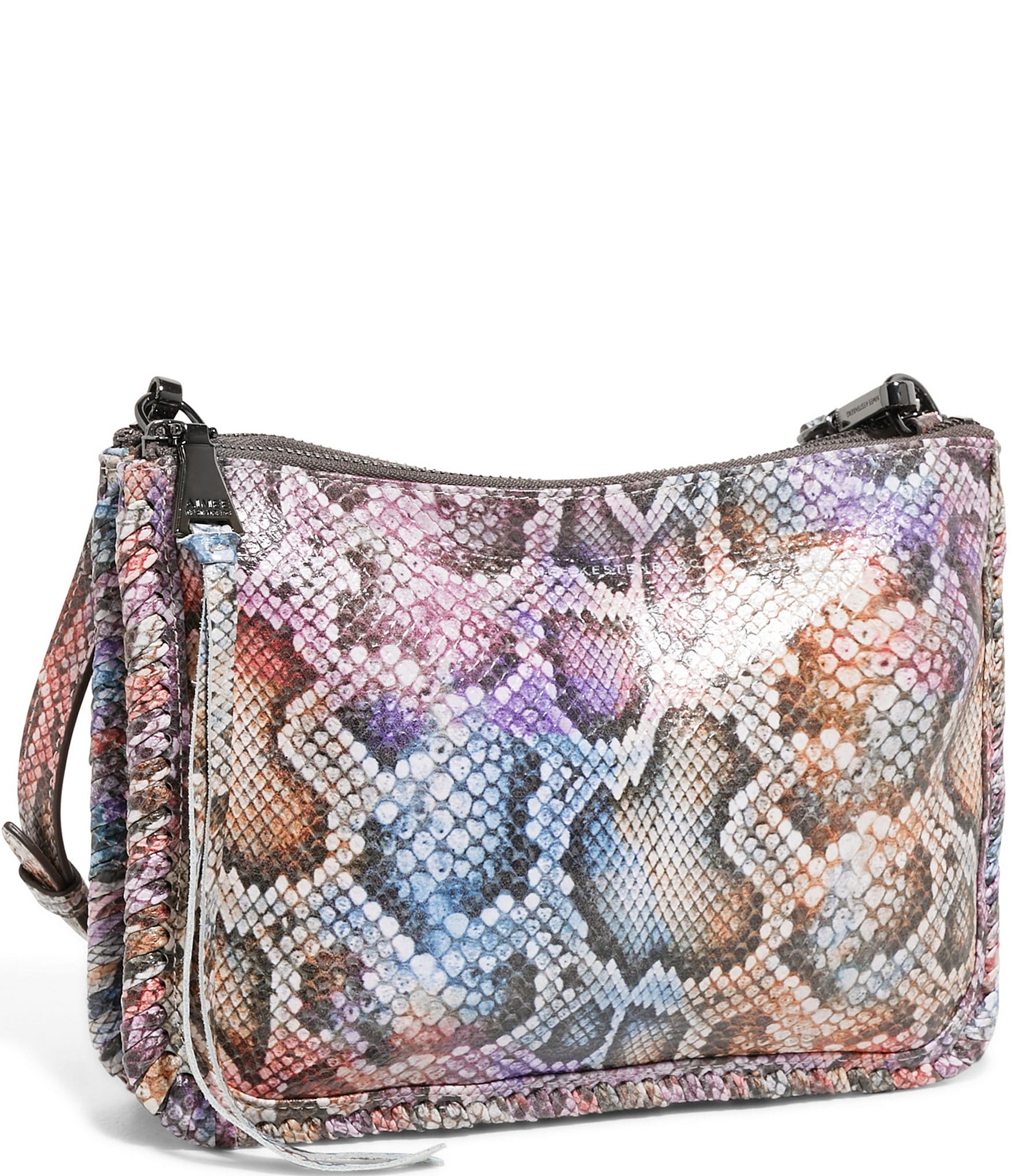 Aimee Kestenberg Famous Double Zip Leather Crossbody Bag in Ombre Cobra