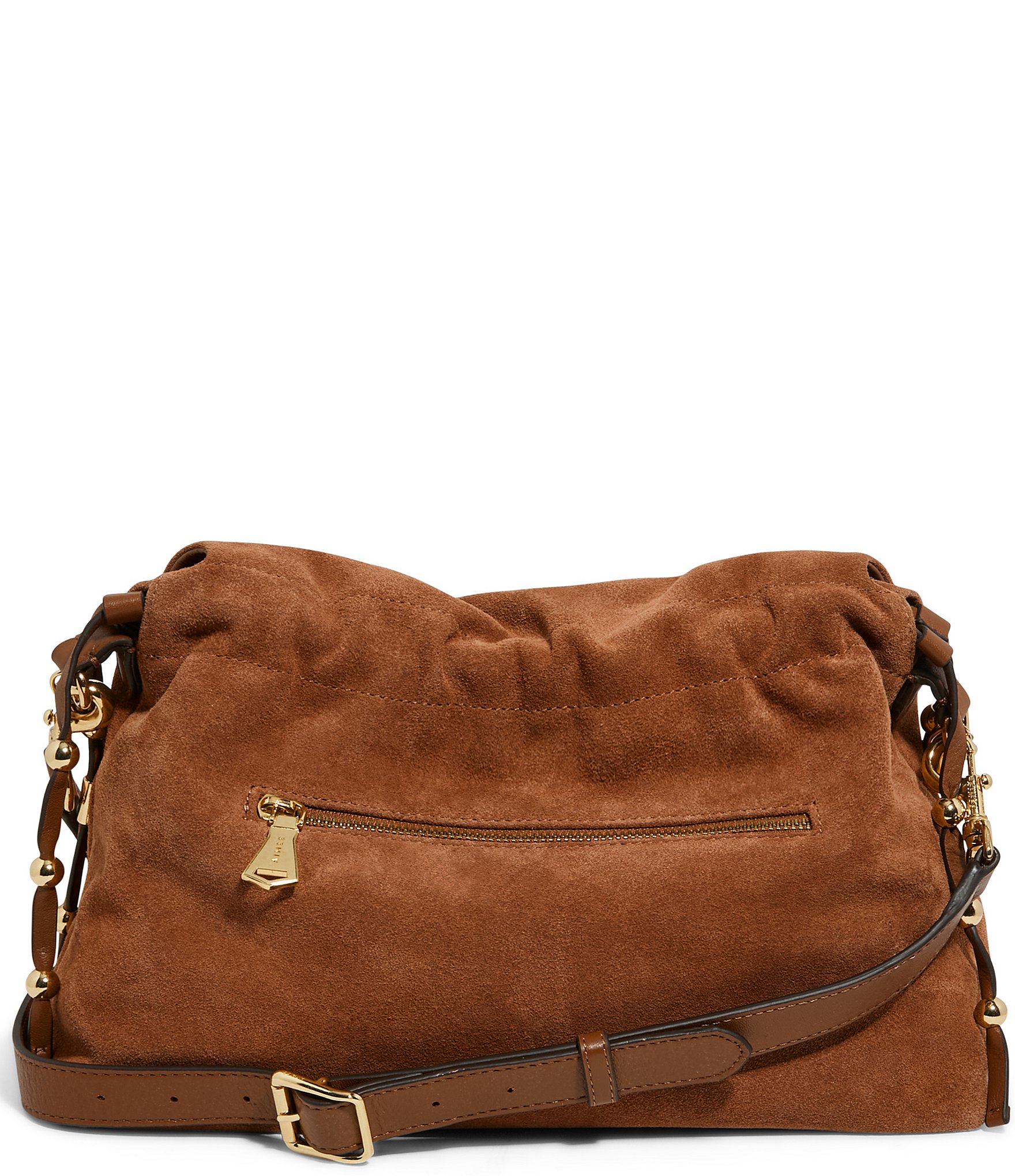 AIMEE Lennon Chain Charm Suede Shoulder Bag